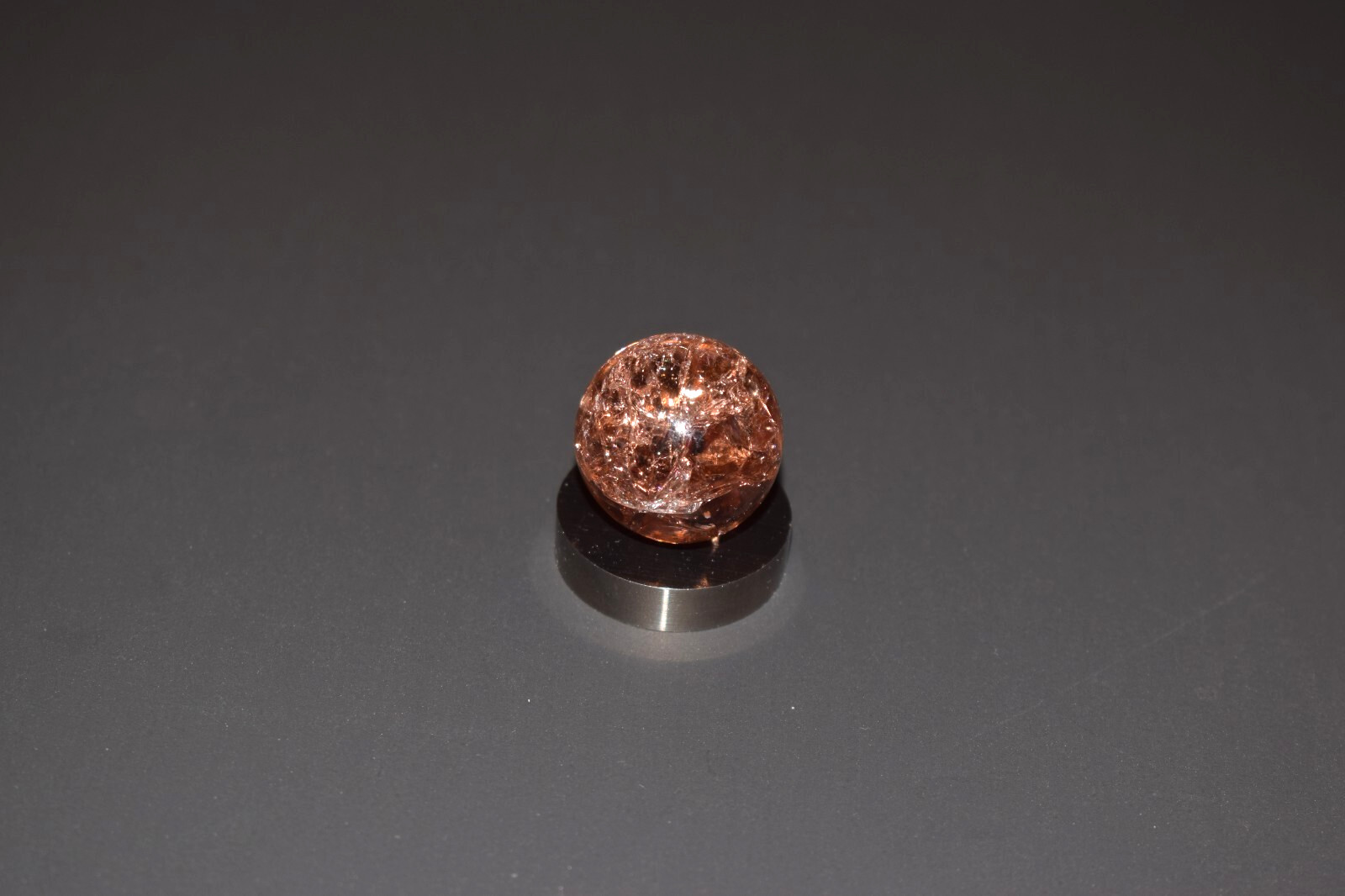 ⭐Vitro Pink💎Jeweled Crackle Glass Toy Marble, 🚩Shooter Size🚩 .875″=7/8″