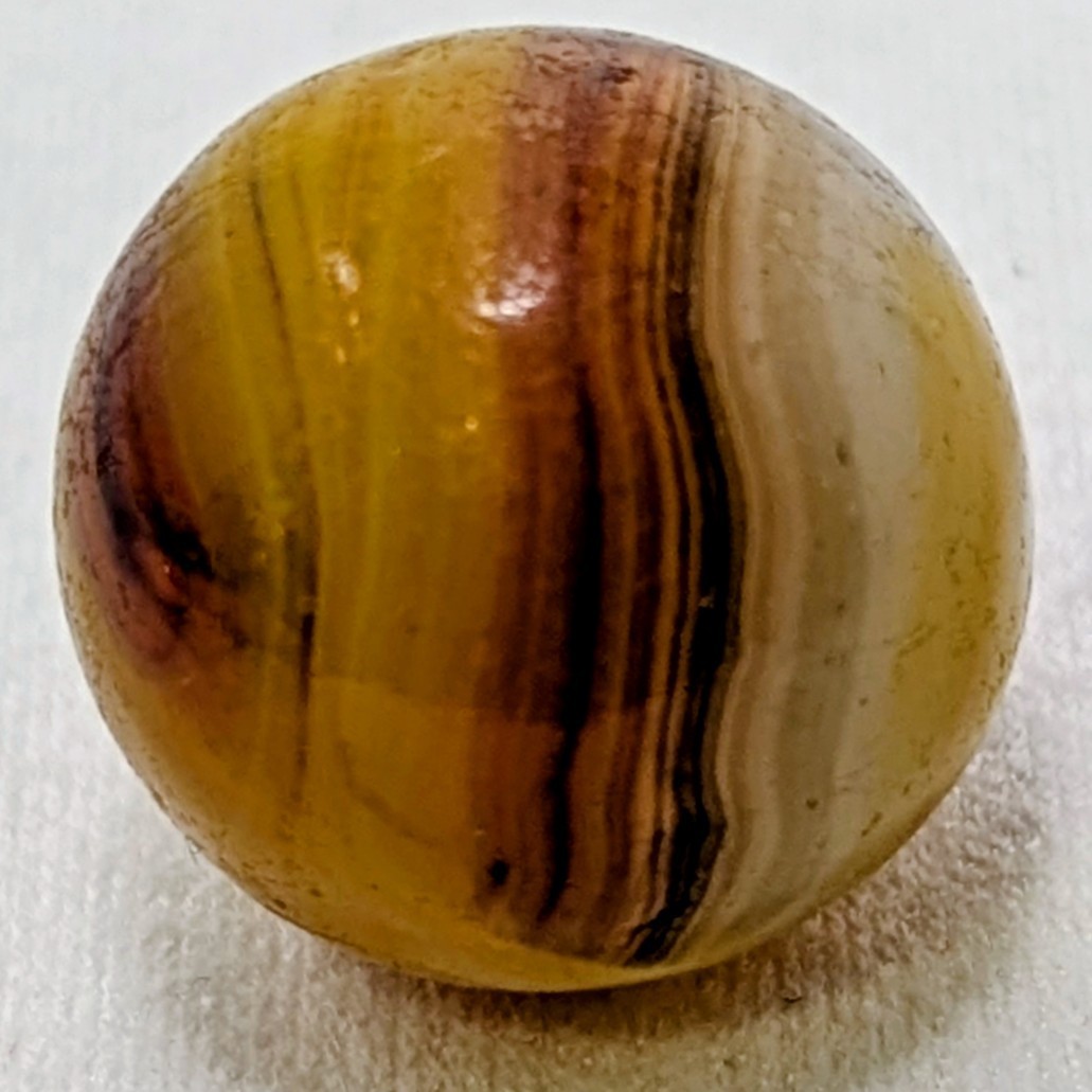 Vintage Akro Agate 0.63″ Translucent Oxblood Swirl Marble – Dual UV Cadmium…