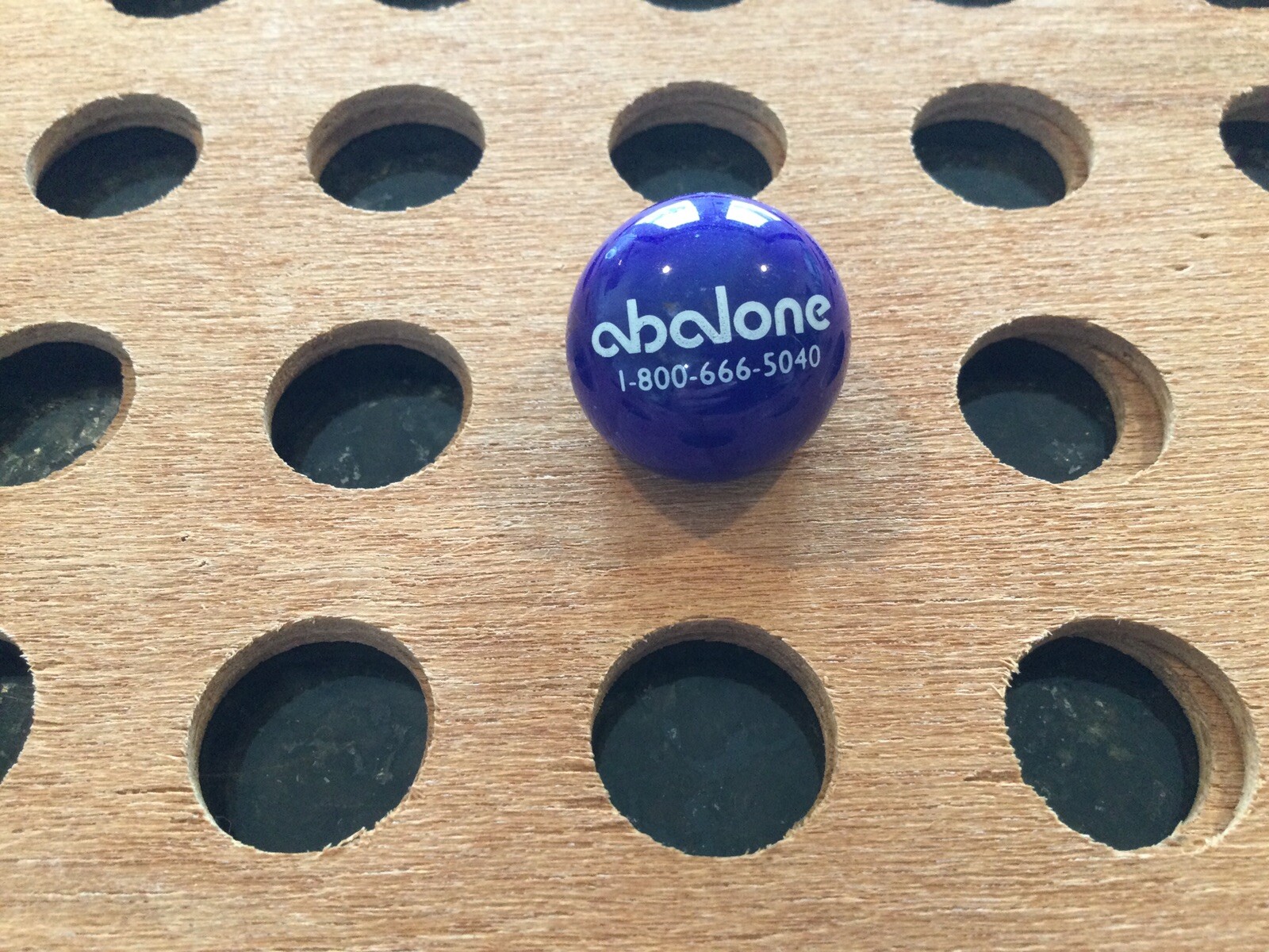 Vintage | “Abalone” | White Print on Blue Marble