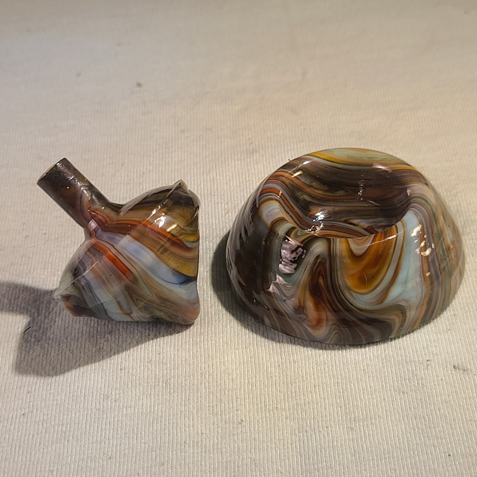 ANDY DAVIS, Glass Art Spinning Top & Base, Tom Jinks Run (?), #259E