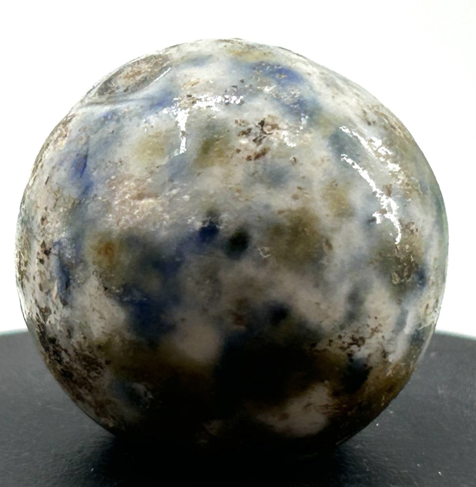 Antique Bennington Glazed Clay Marble Multi Color – Nice Condition