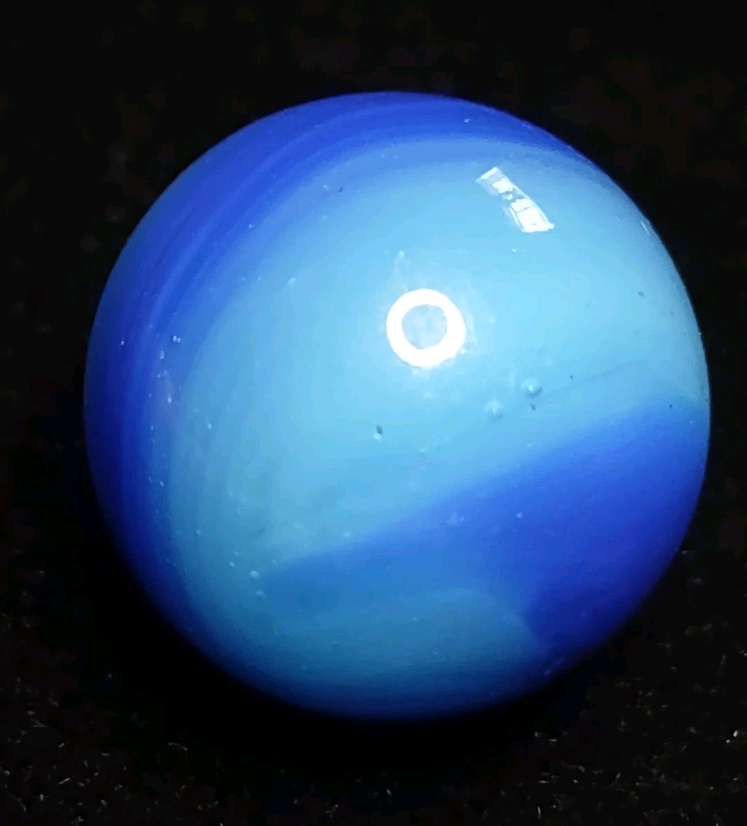 .69″ Persian Blue Special Two Color AKRO Agate CORKSCREW Swirl VINTAGE Marble