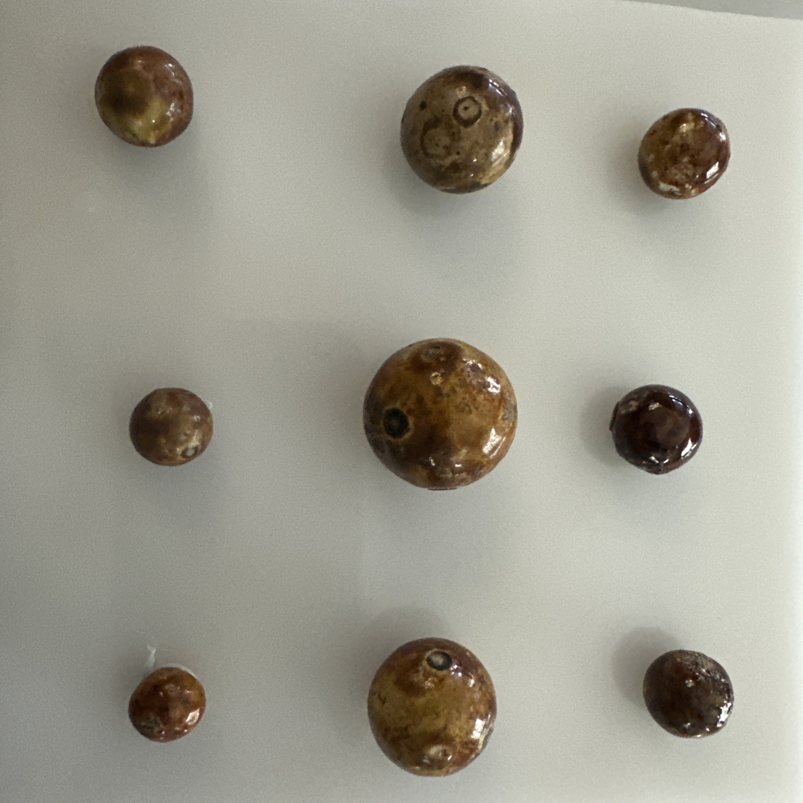 Vintage Brown Bennington Clay Marbles 1 26mm Shooter 8 Other Various Sizes