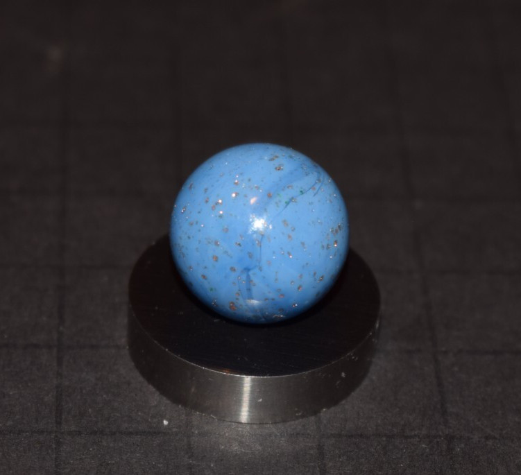 JABO/DAS Infused Mica ⭐Speckles Racer Blue Run Toy Marble, Size .703″=45/64 MINT