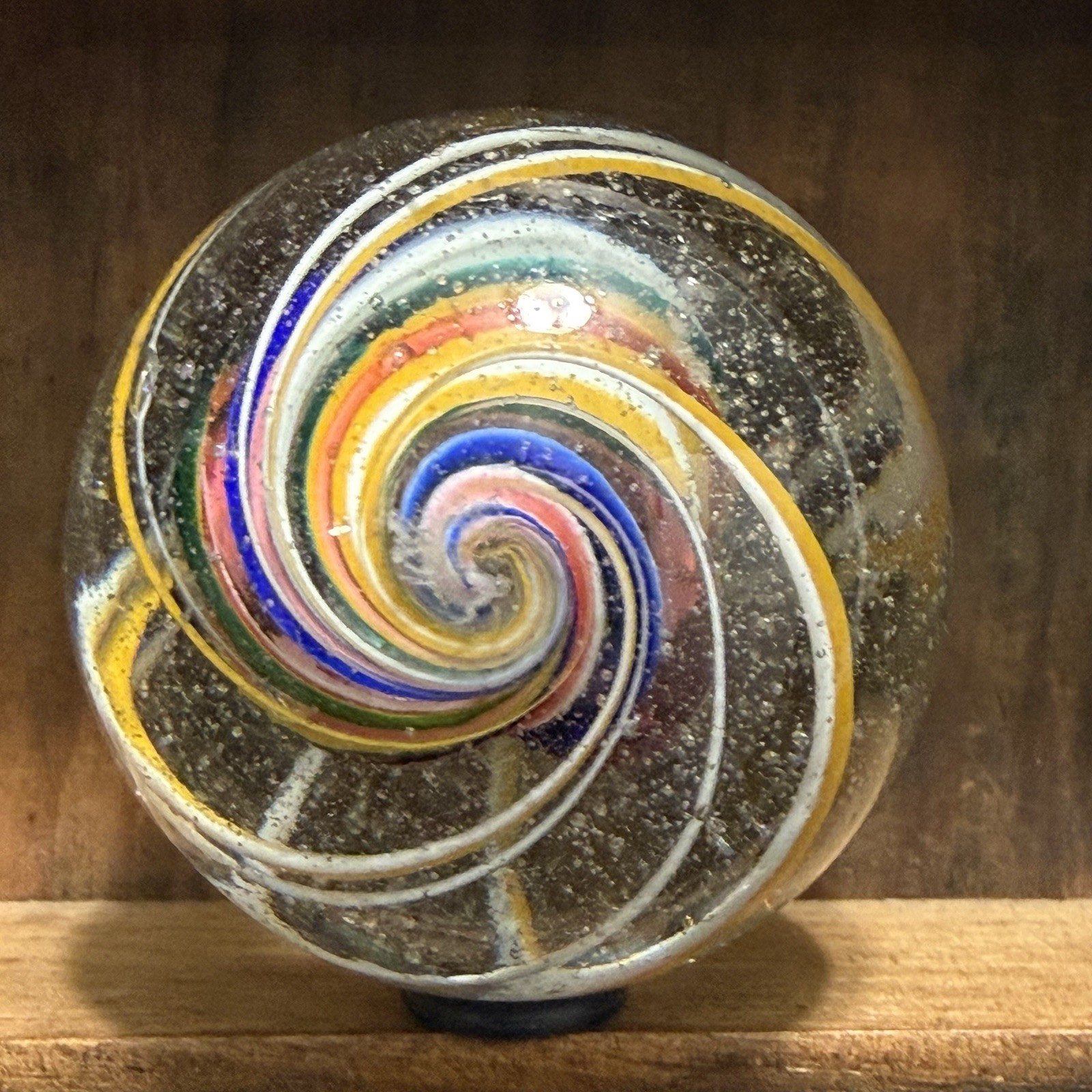 Large Antique German Handmade Divided Core Marble 1-25/32” Near Mint(+) | 316
