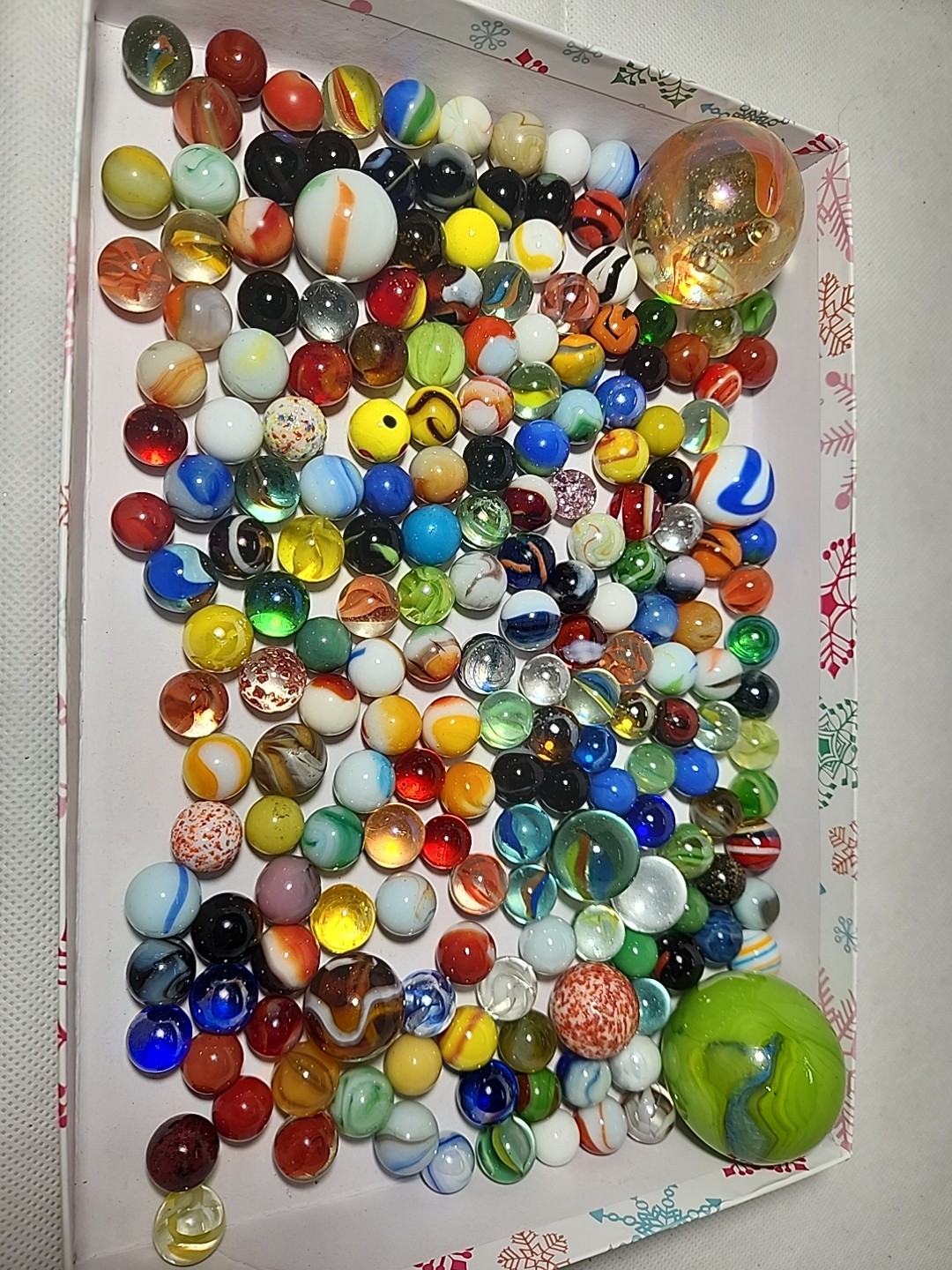 3lbs Fancy & Common Marbles Shooters Toe Breakers New & Old Rare Mix You Get All
