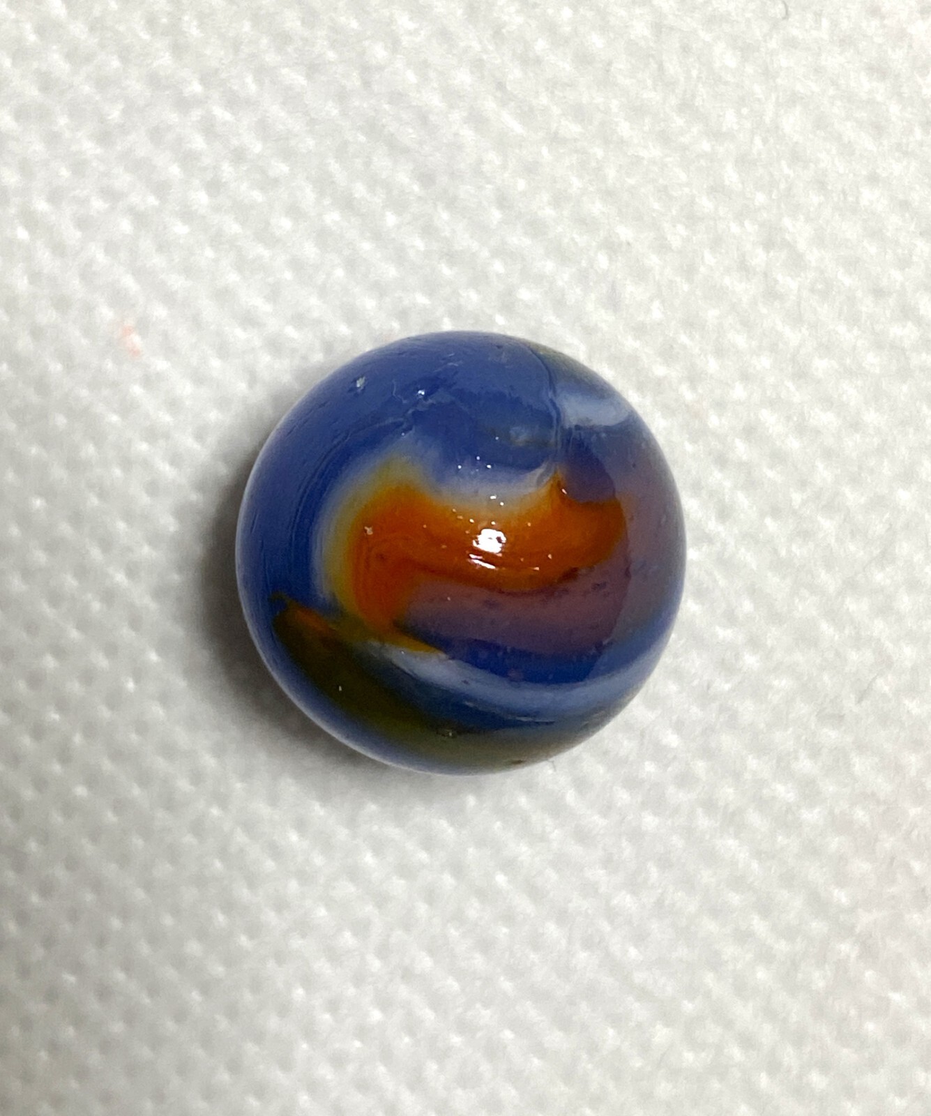 #5 PELTIER MARBLE HYBRID RAINBO BLENDED SPIDERMAN BURNT COLORS .64″ NM+/- MX124