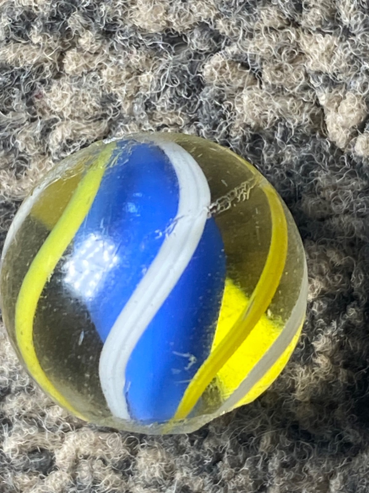 Antique German Marble blue solid core 17mm 0.69 mint