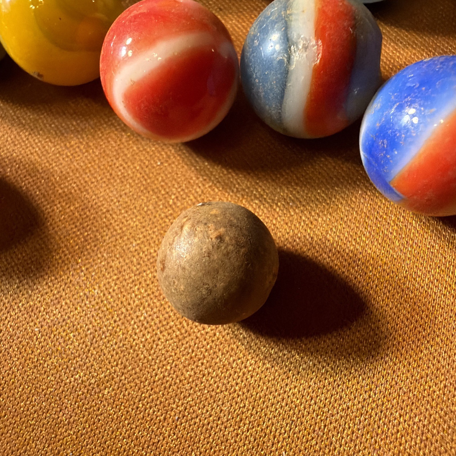 Marble Lot Of 64. Core/banded Swirl, Agate, Glass, Striped, Clay, Ribbon, Solid