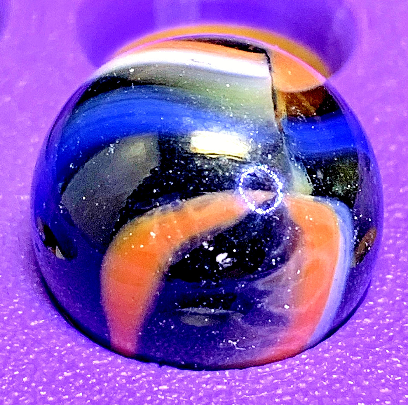 AWESOME NATIONAL LINE RAINBO PELTIER COLORS ORANGE BLUE CLEAR LARGE .65″ 10B/09