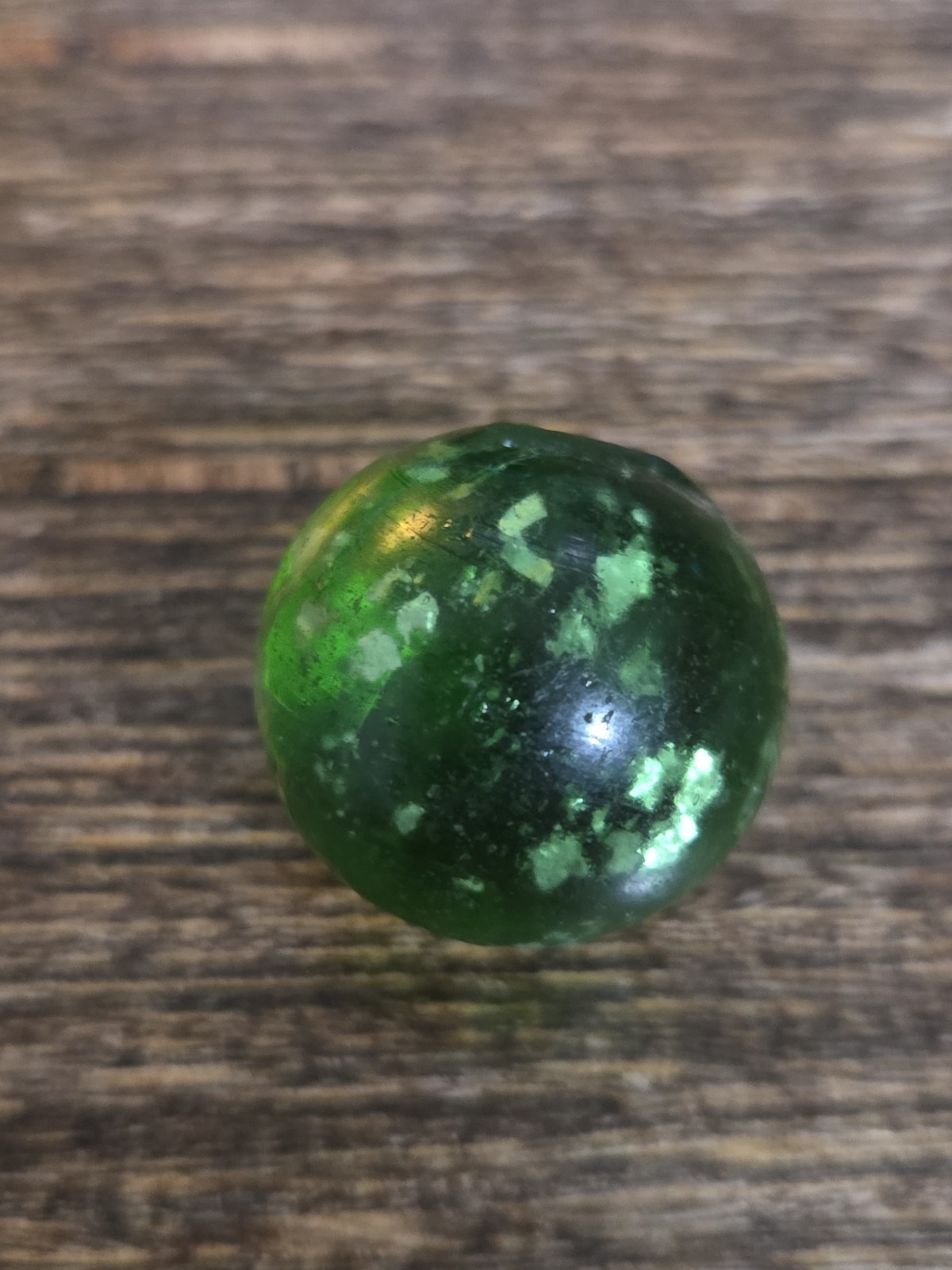 Antique Handmade German Marble – Green Mica .78″ inches