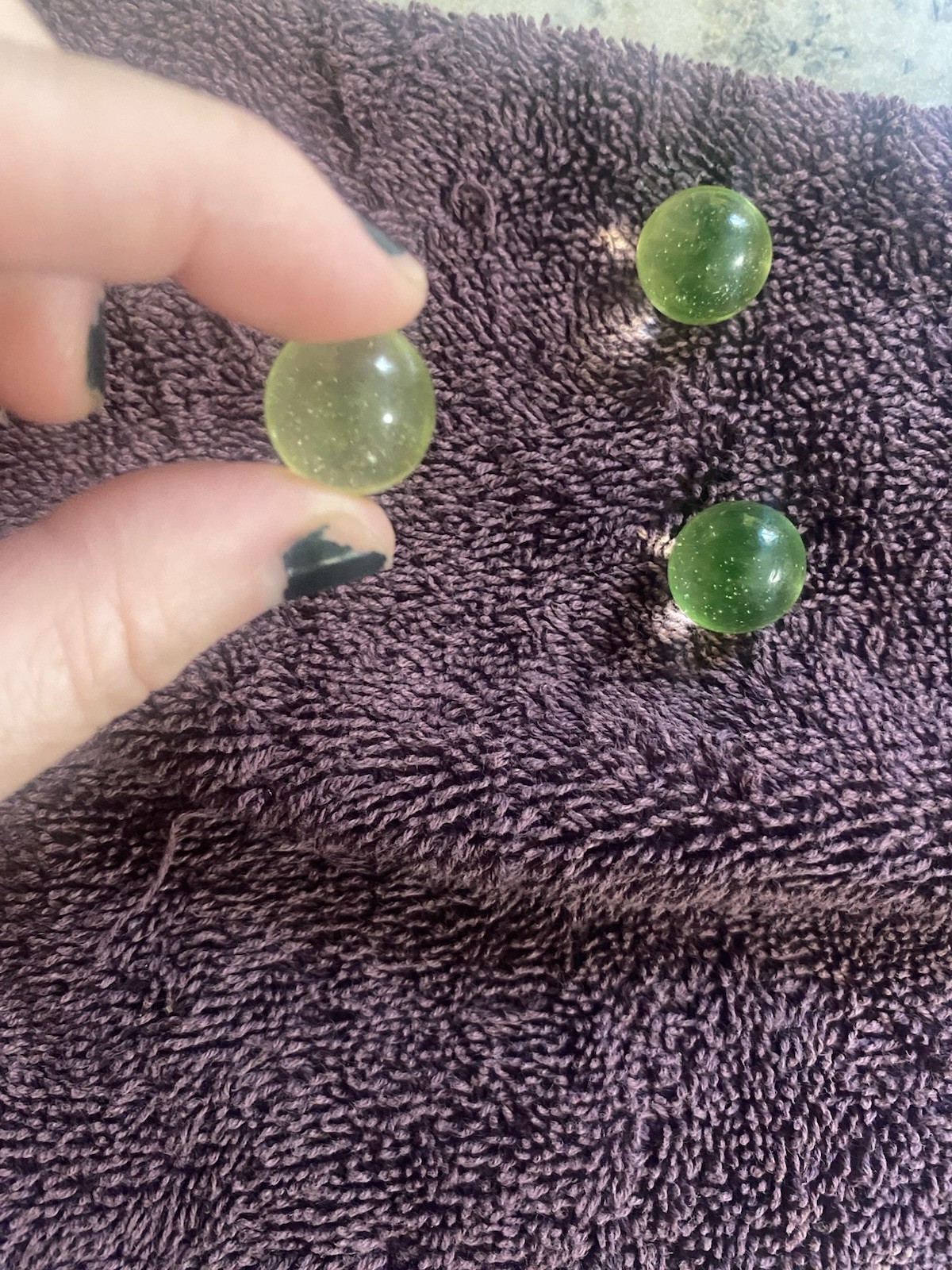 Uranium Glass Set Of 3 Marbles/vaseline Glass/vintage Uranium Marbles￼