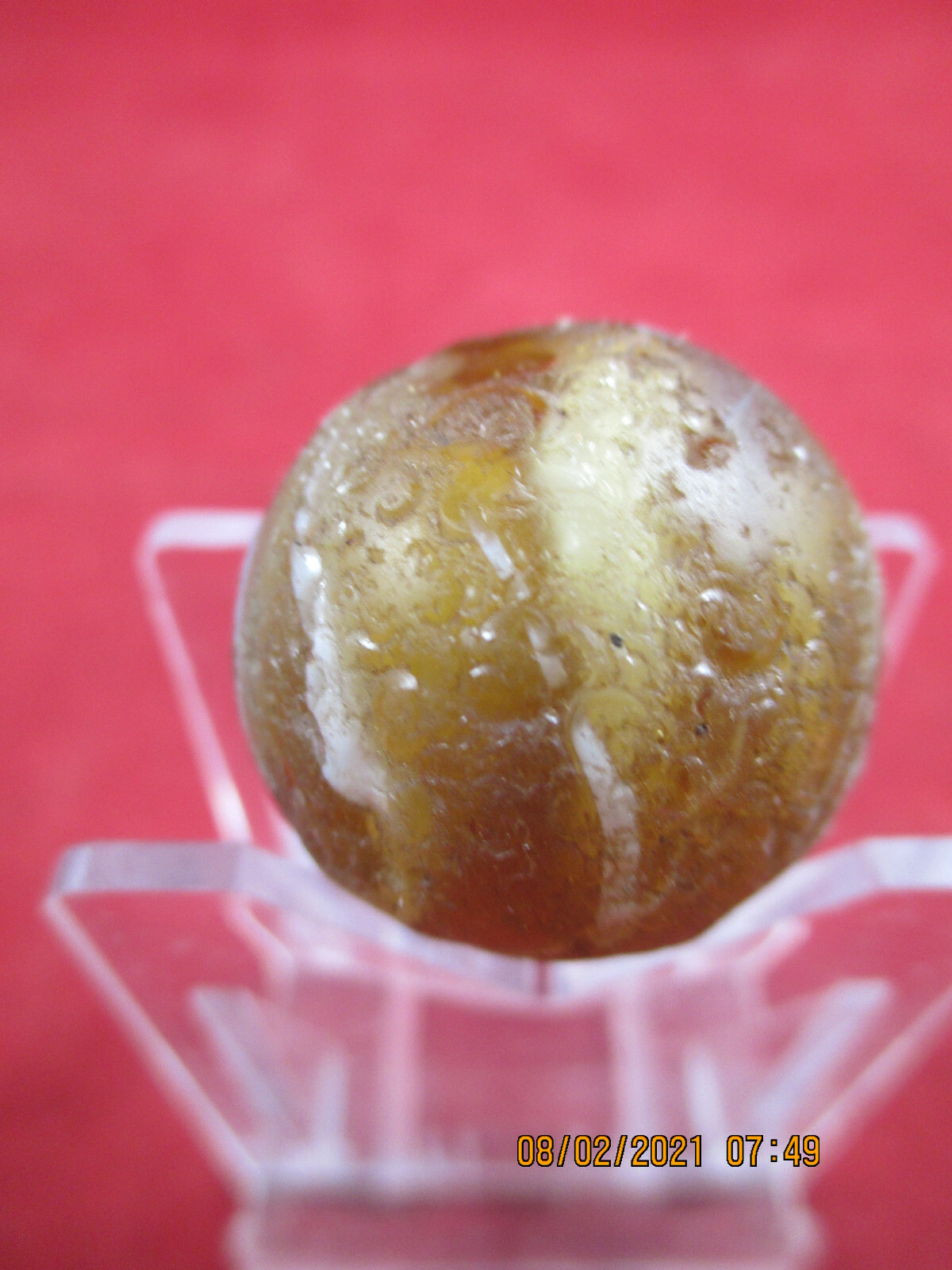 19Th Century PONTIL TRANSITIONAL SLAG MARBLE GROUND/PONTIL