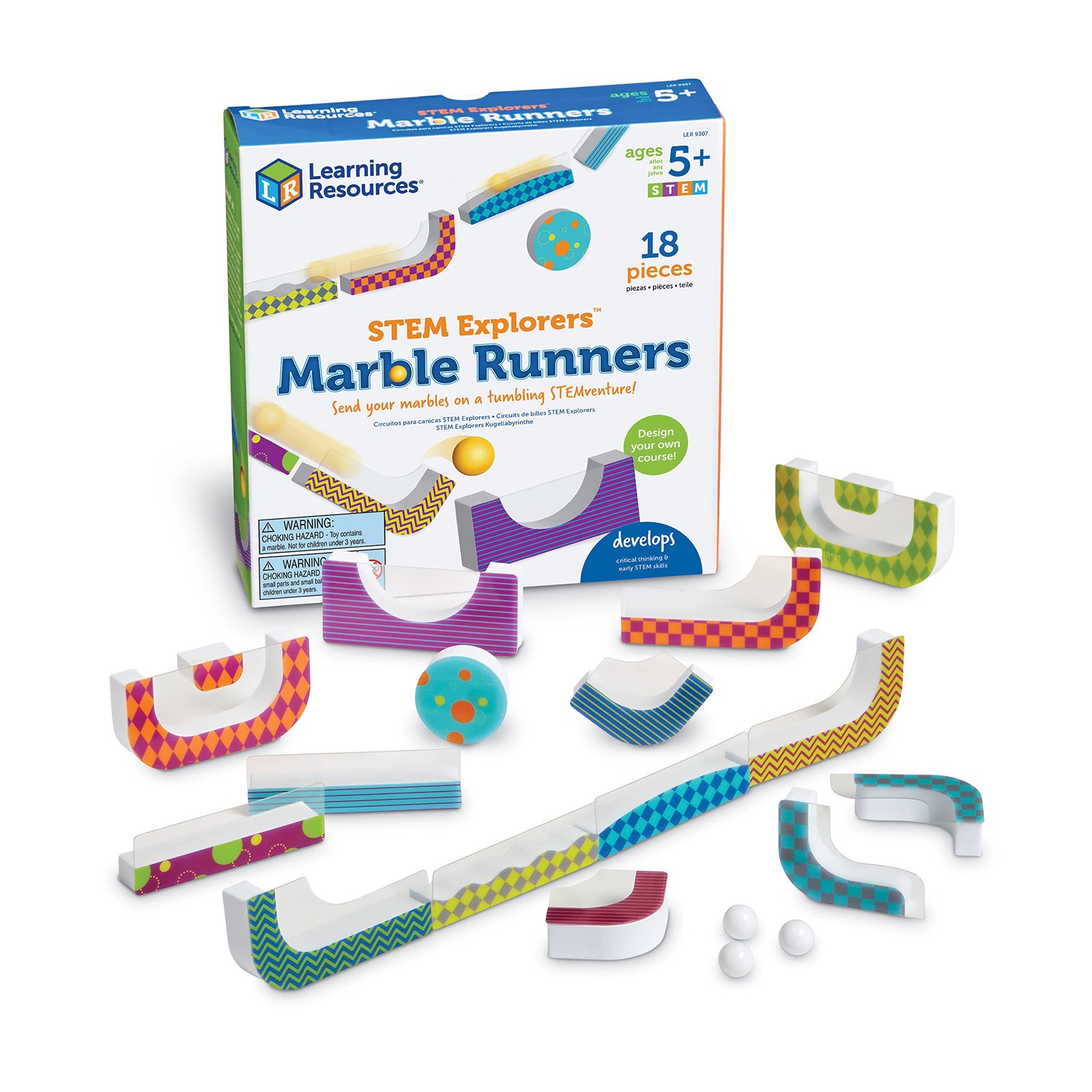 Learning Resources STEM Explorers Marble Runners – 9 x 10 x 4.5 inches, Multi