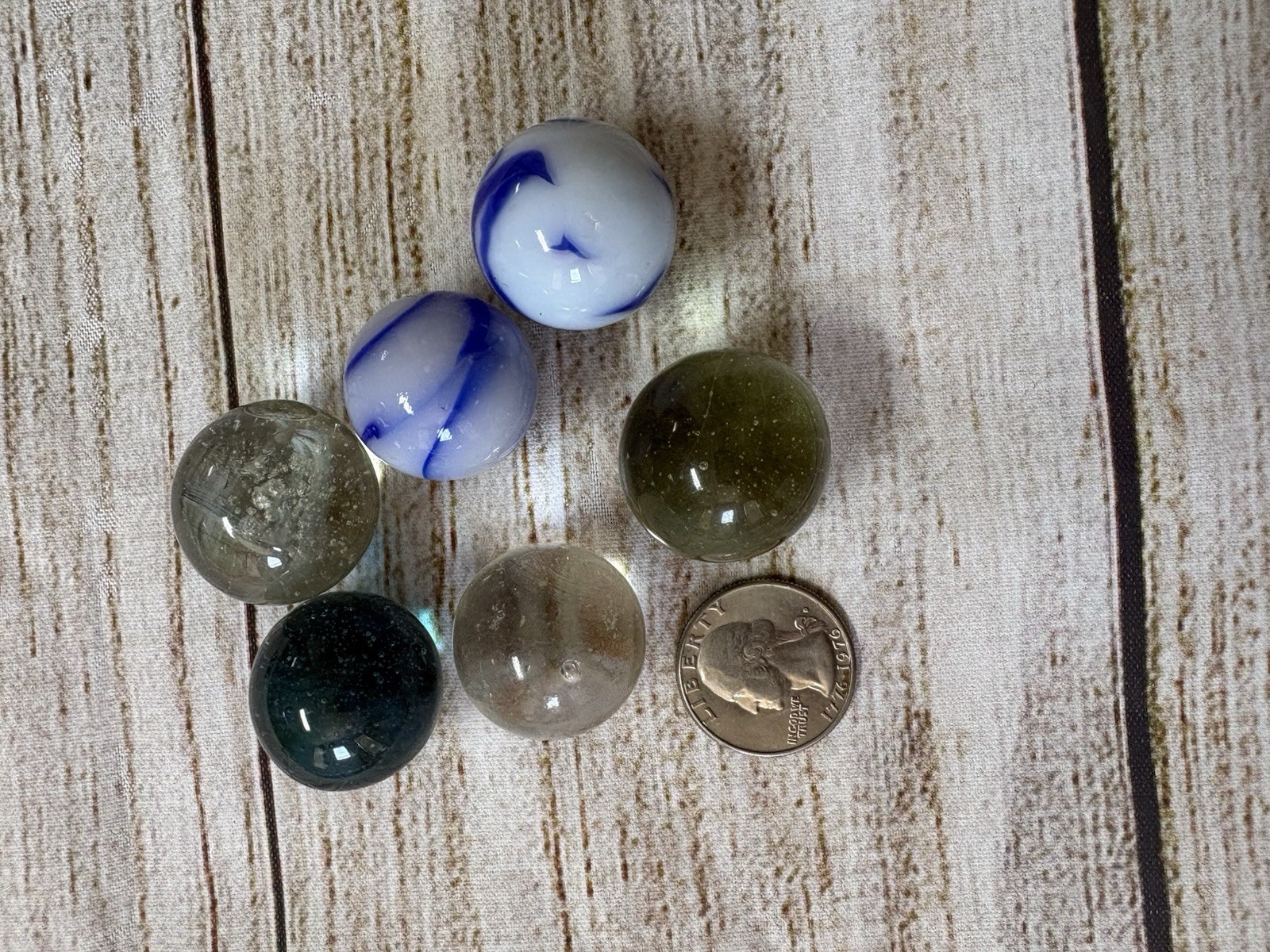 1960s Lot of 255 Marbles Various Sizes Sizes Colors and Patterns