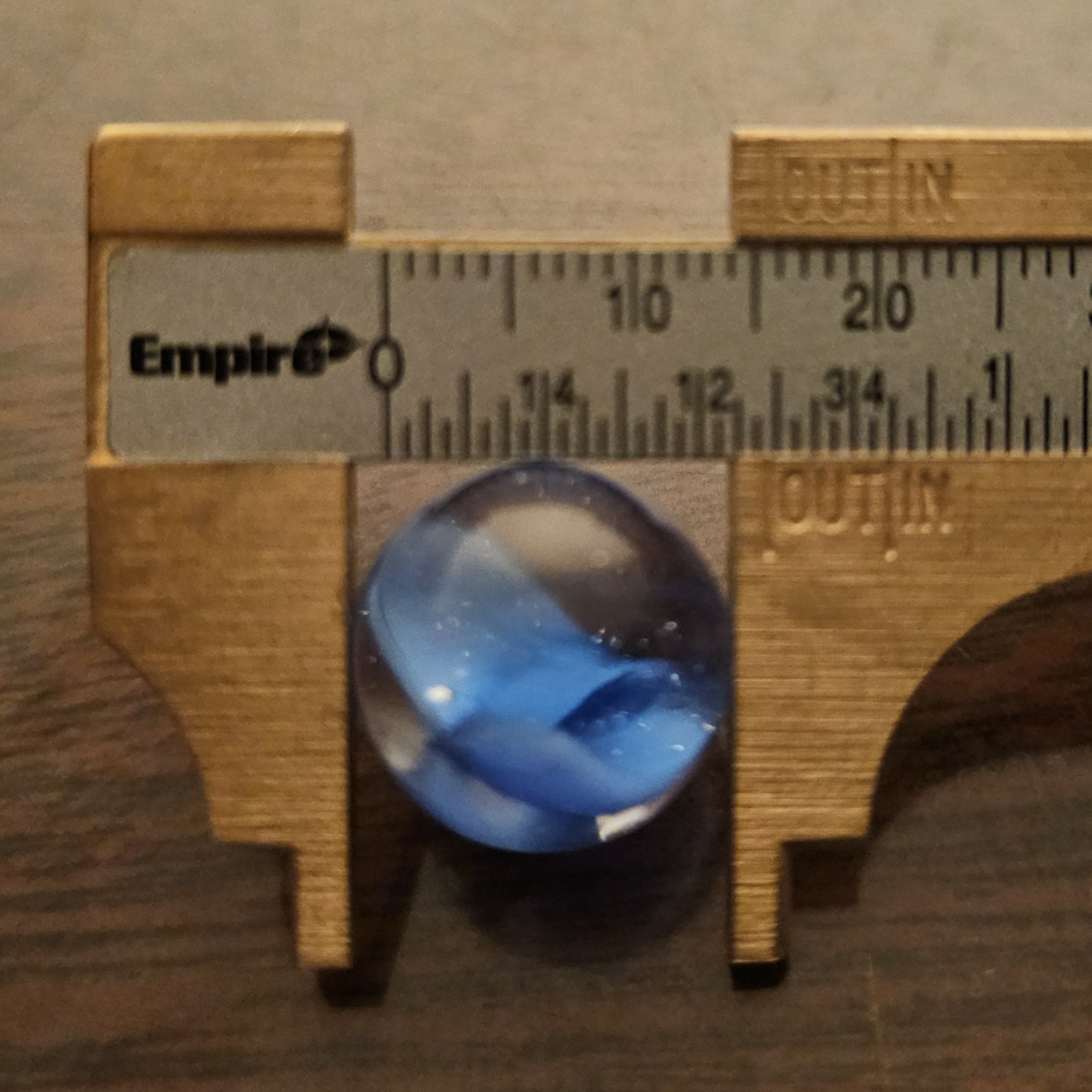 Vintage CE Bogard 4-Lobe Collapsed Floppy Hybrid Blue Clear O.593″ Marble