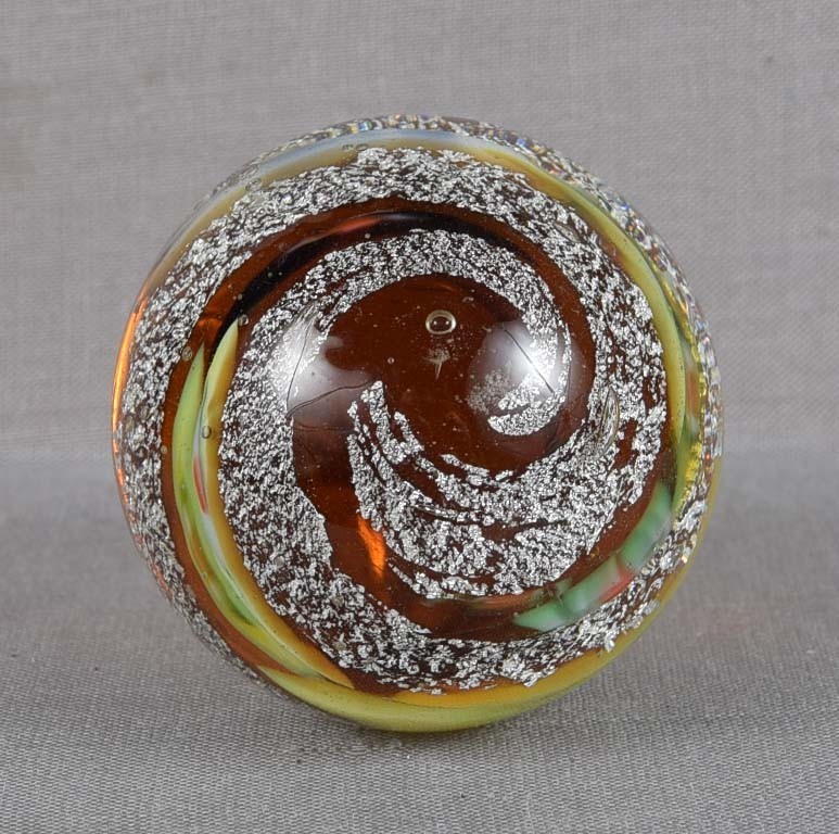 1987 LUTZ glass MARBLE signed AC