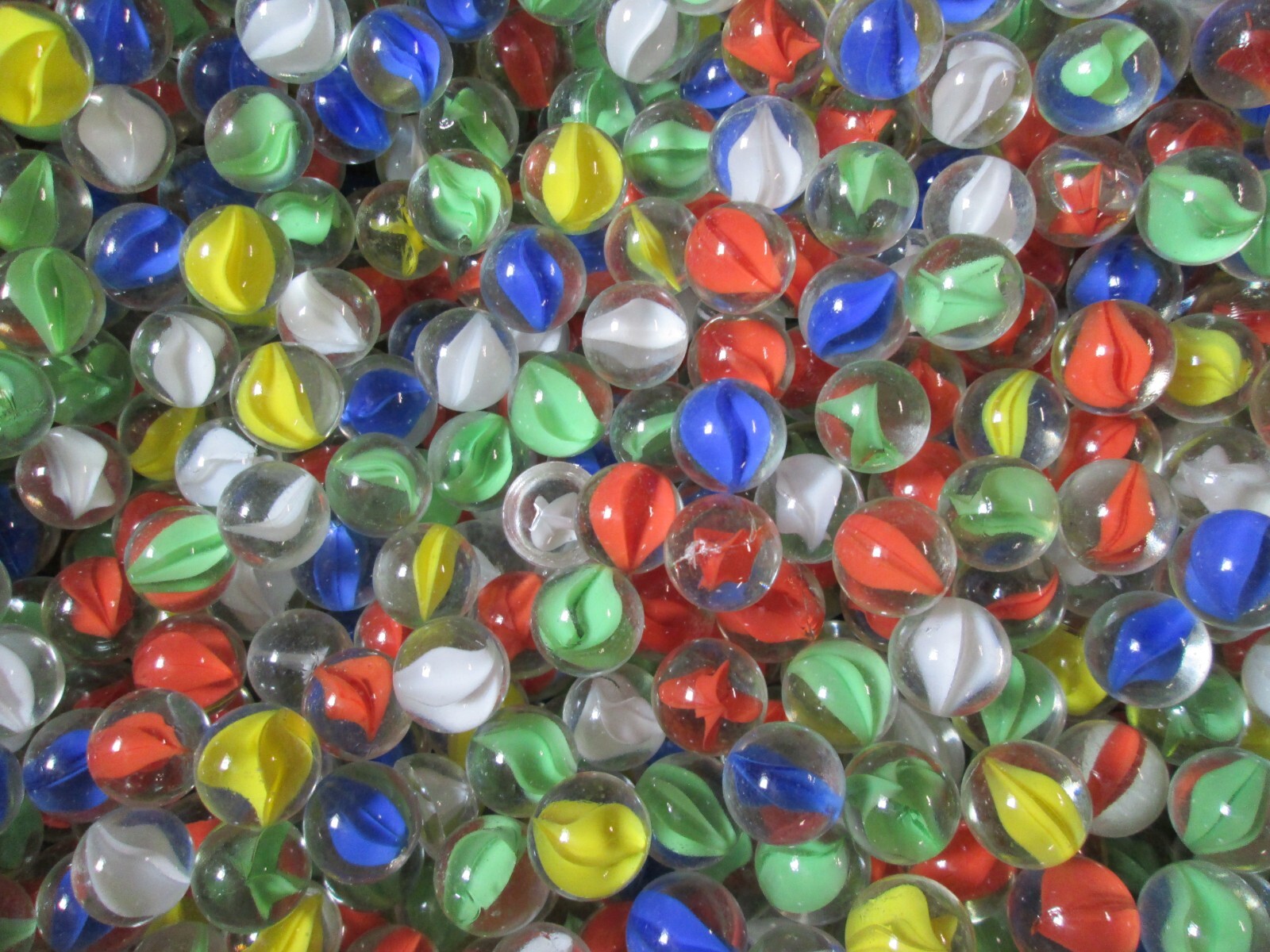 2 Pounds Of A Nice Mix Of 4 Point Cats Eye Glass Marbles 5/8 inch Size