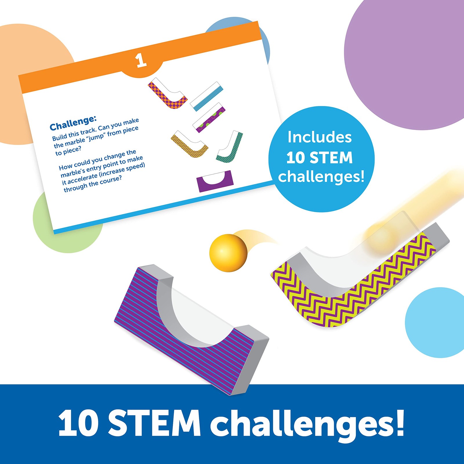 Learning Resources STEM Explorers Marble Runners – 9 x 10 x 4.5 inches, Multi