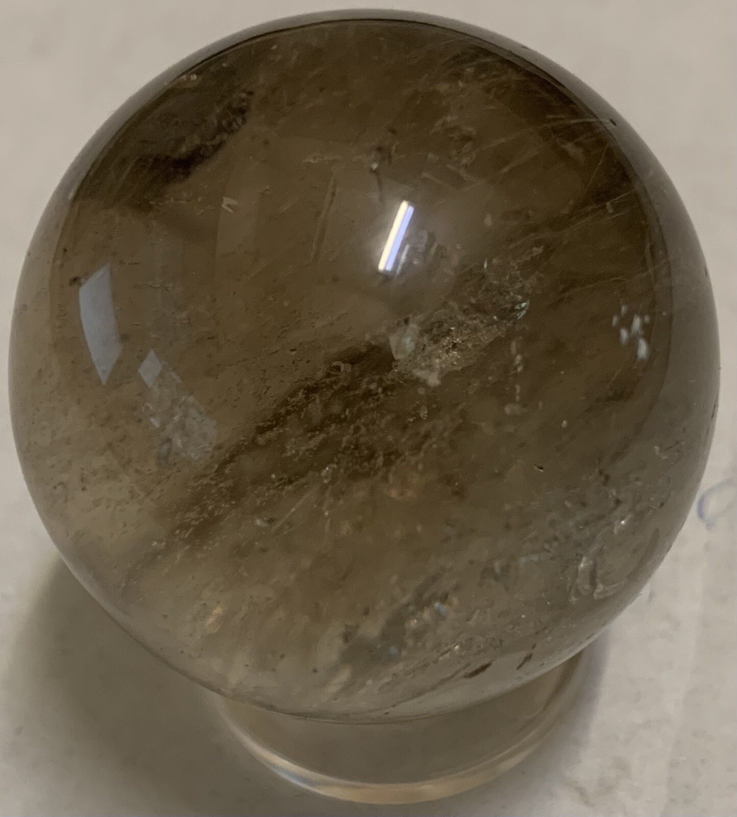 Big 1 1/2″ Marble translucent cloudy spider web lines tiny speck vintage glass