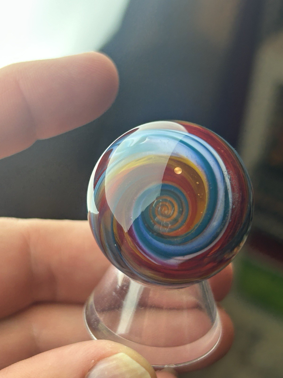 Handmade Art Glass Marble Large Contemporary Signed By Artist Girlie 19