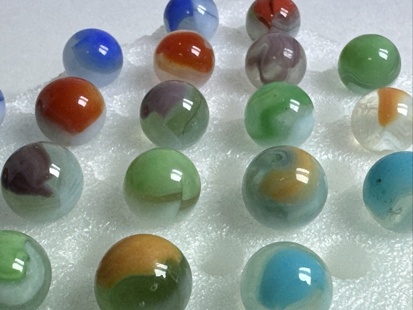 393 Lot Of 30 Vitro Agate Conqueror Vintage Marbles!