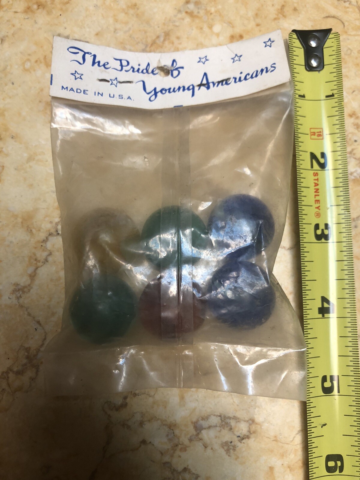 Vtg Marbles – Vitro Cat Eyes – 5 Star Brand – 10¢ – The Pride of Young America