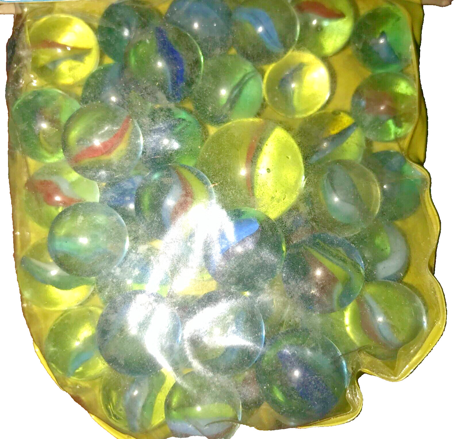 2 Bags of Vintage Nanco Glass Marbles Big Value Pack 30+ with Shooter NOS Sealed