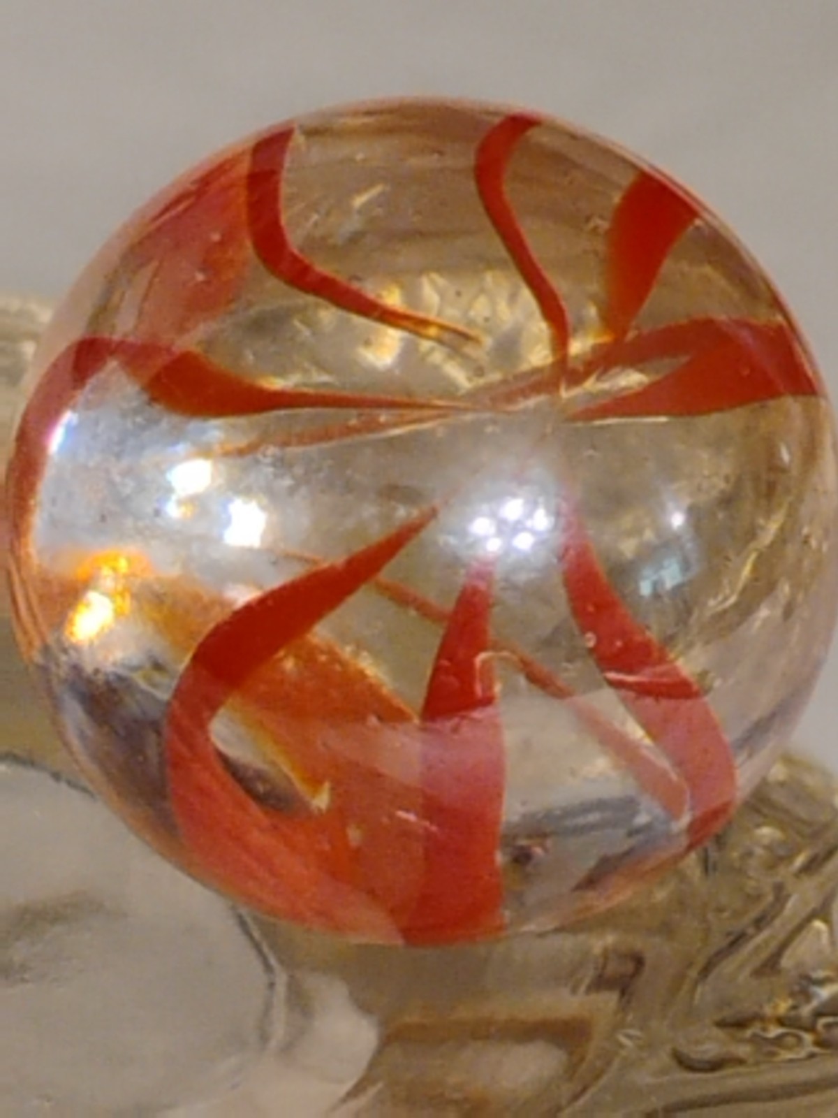 Vintage Peltier Marble King Japanese Caged Cat’s Eye Shooter Player Pair Marble?