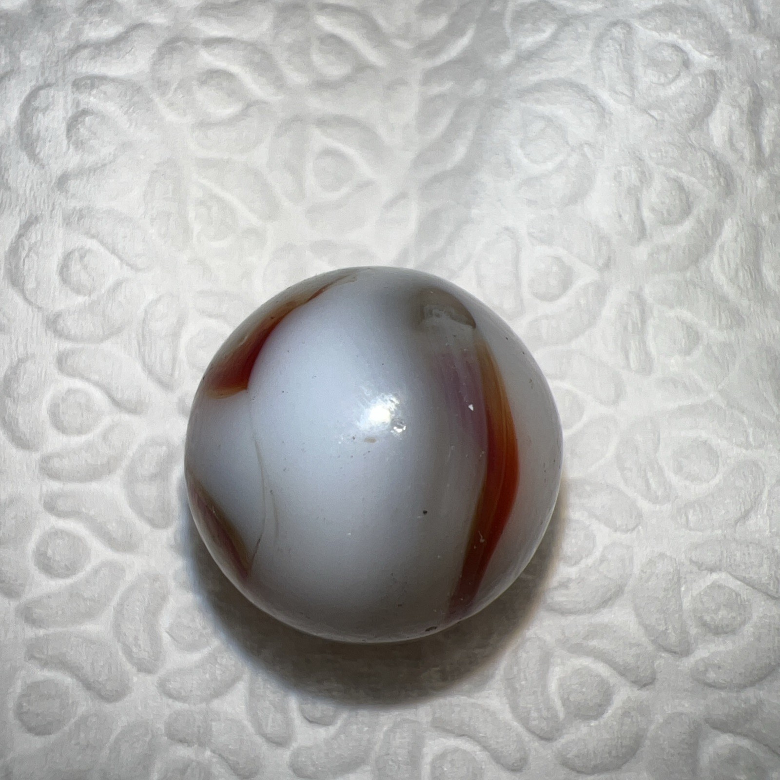 1/2” Alley Agate Silver Oxblood swirl