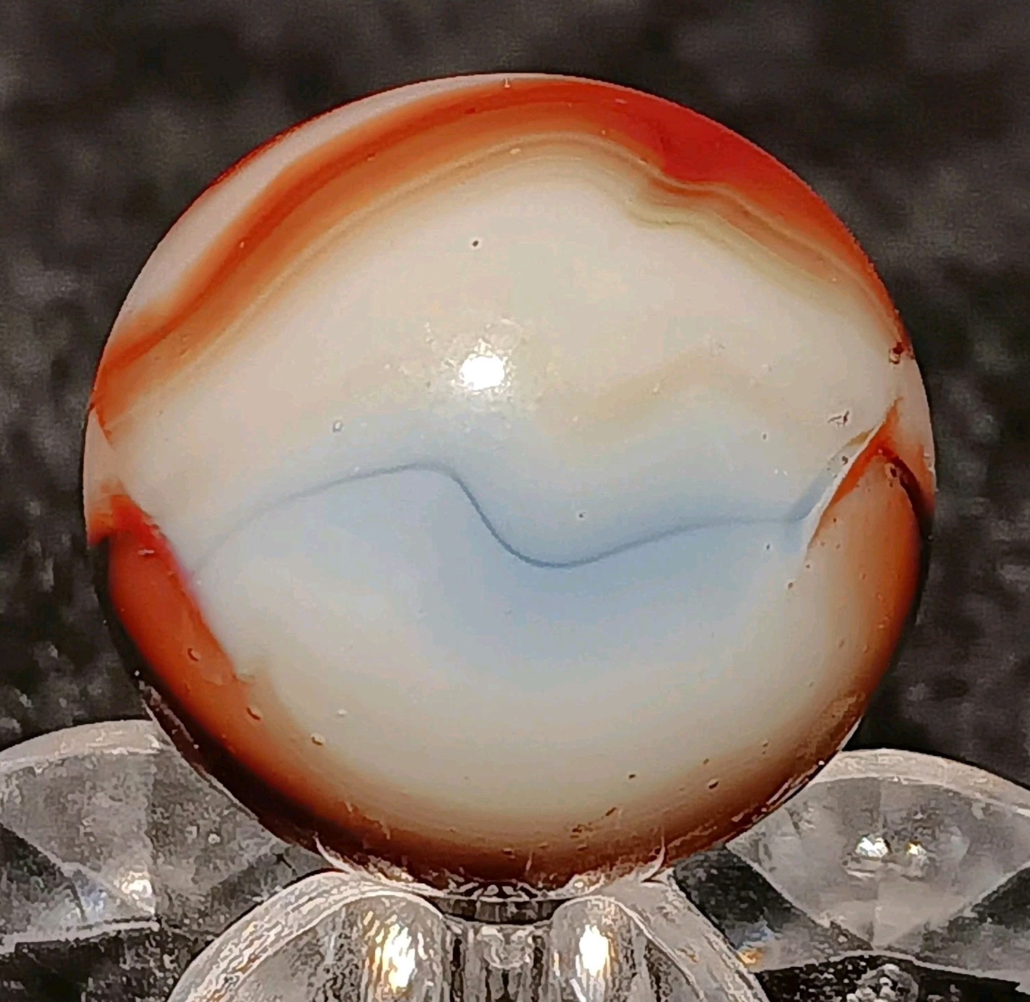Vintage Peltier Glass NLR Liberty Marble. 5/8″ Mint. Unique Example