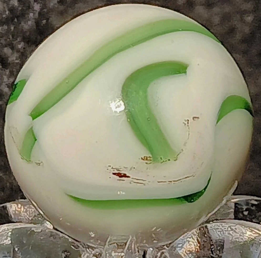 Vintage Alley Agate Calligraphy Oxblood Swirl Marble. 0.55″ Mint+. TOP SHELF