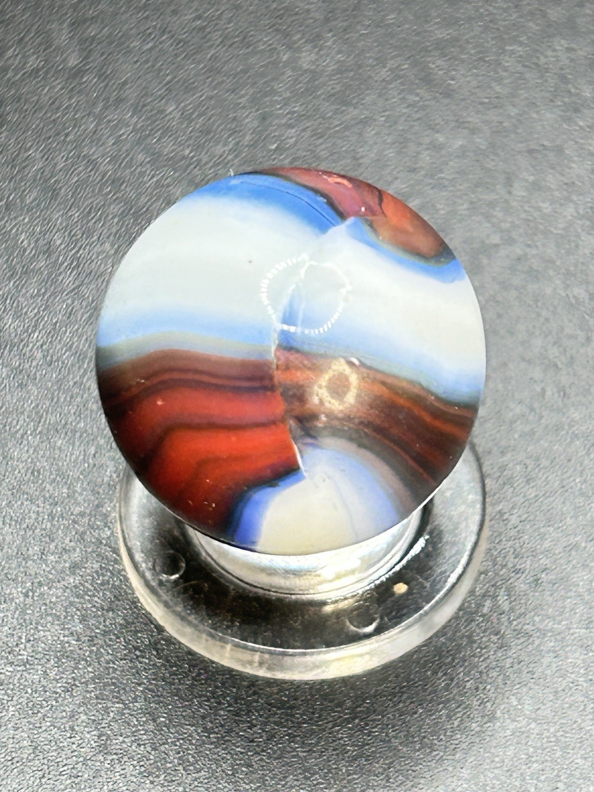 Vintage Marble King St.Mary’s Hybrid Blended Rainbow Marble 0.748”