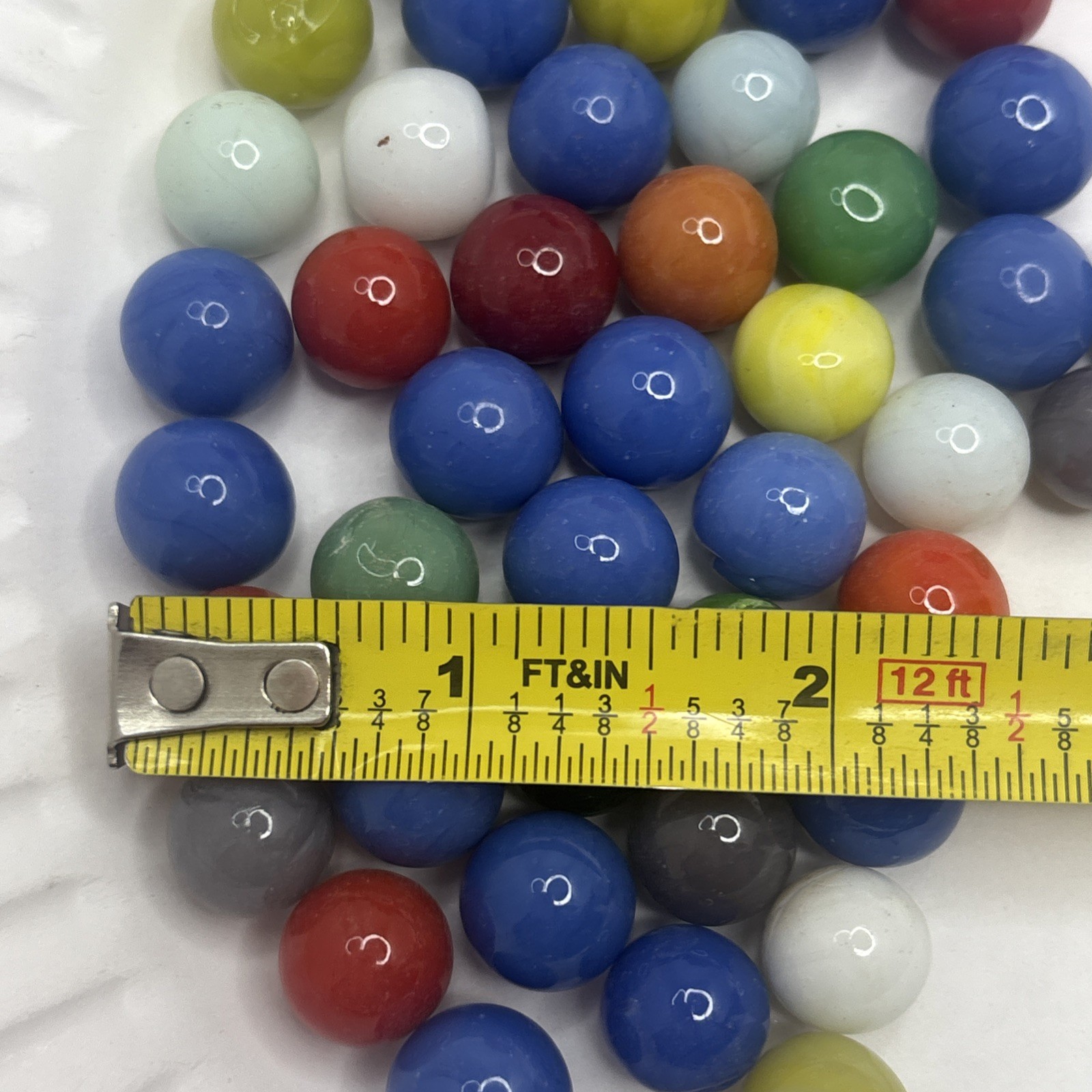 Vintage Bright Color Glass Marbles Lot of 50 Peewee Size JJ Some Imperfections