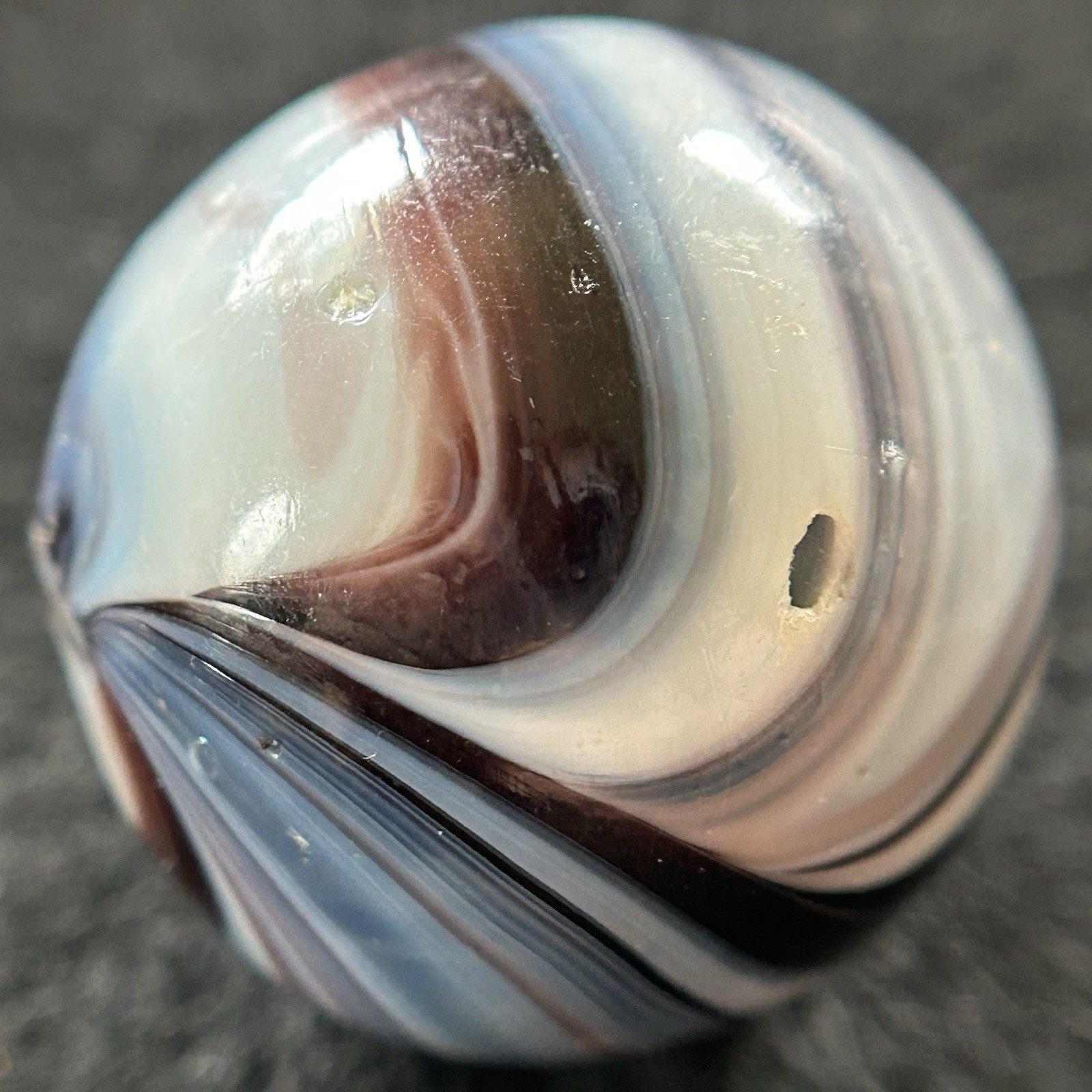 Antique Hand-Gathered Transitional Leighton/Navarre Marble Large Size 1.18″