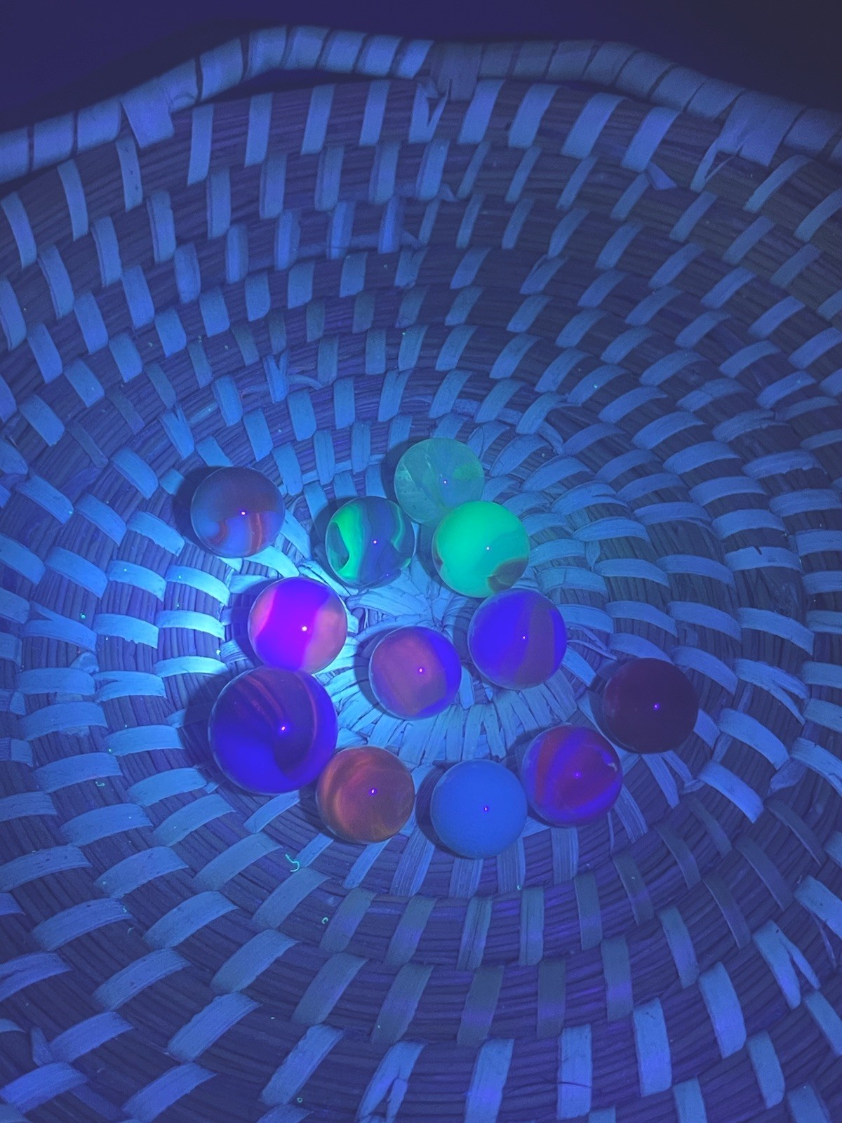 Vintage Marble Lot Of MARBLES UV Reactive Cadmium and Uranium