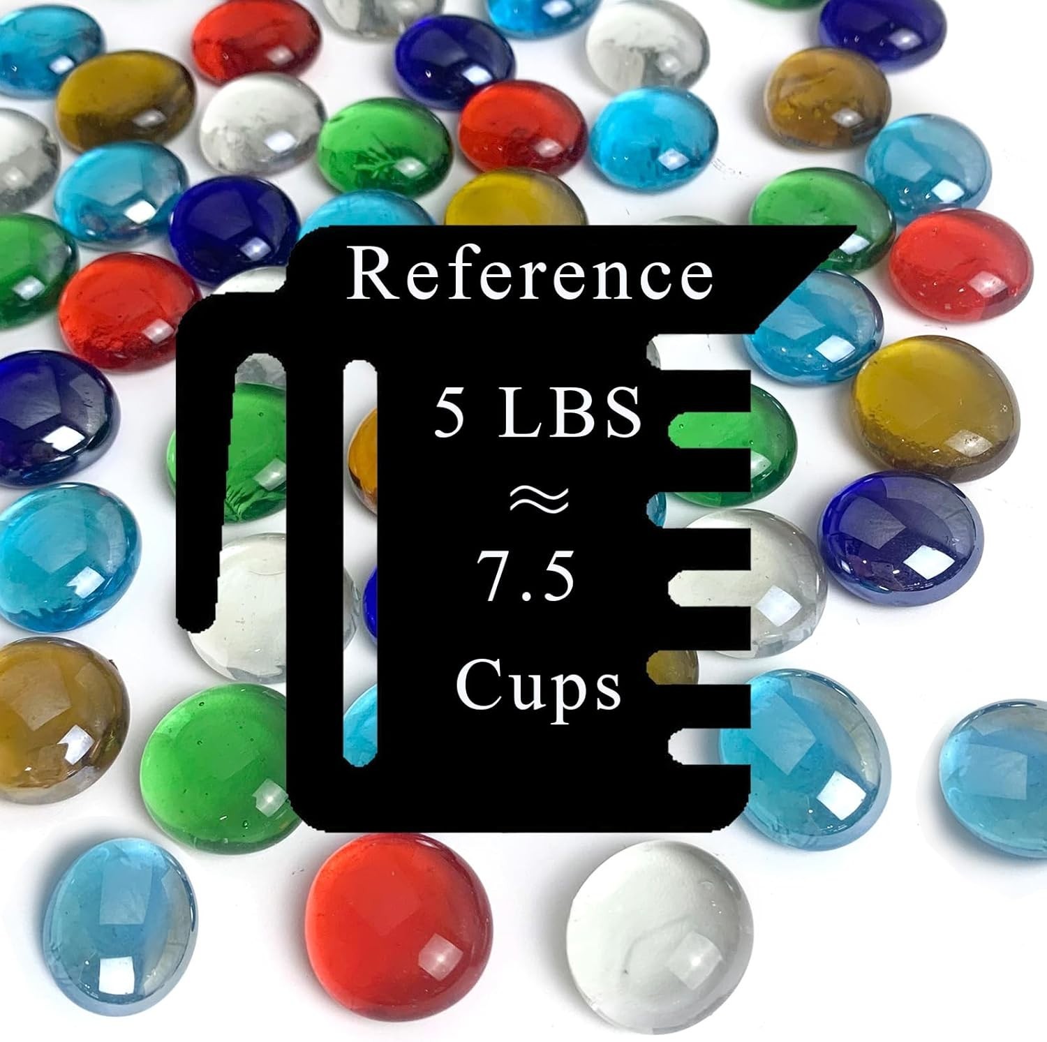 500 PCS 5Lb Multicolor Glass Rocks – Decorative Vase Fillers for All Occasions