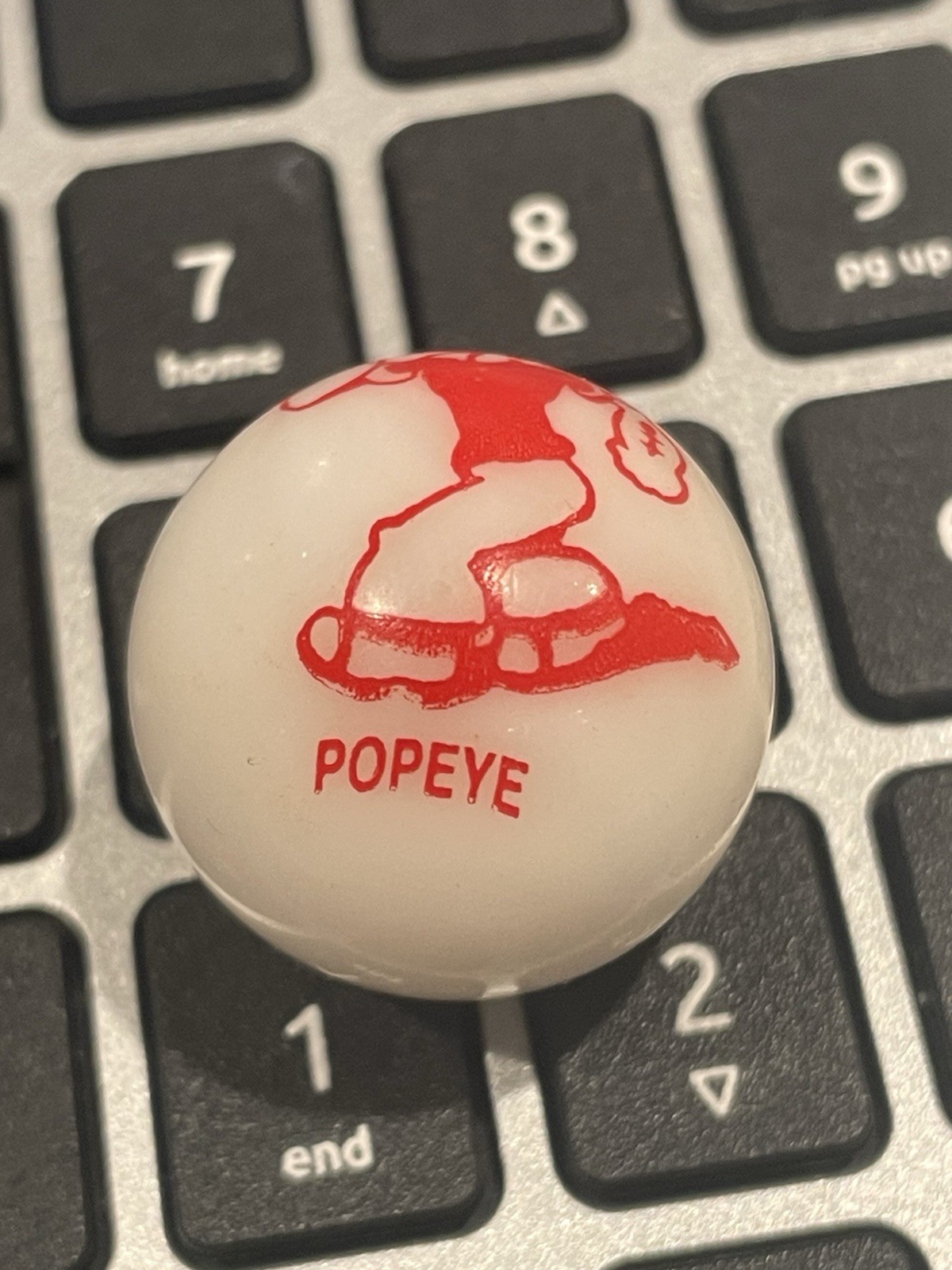 Vintage Popeye the Sailor Red 1″ Diameter Marble