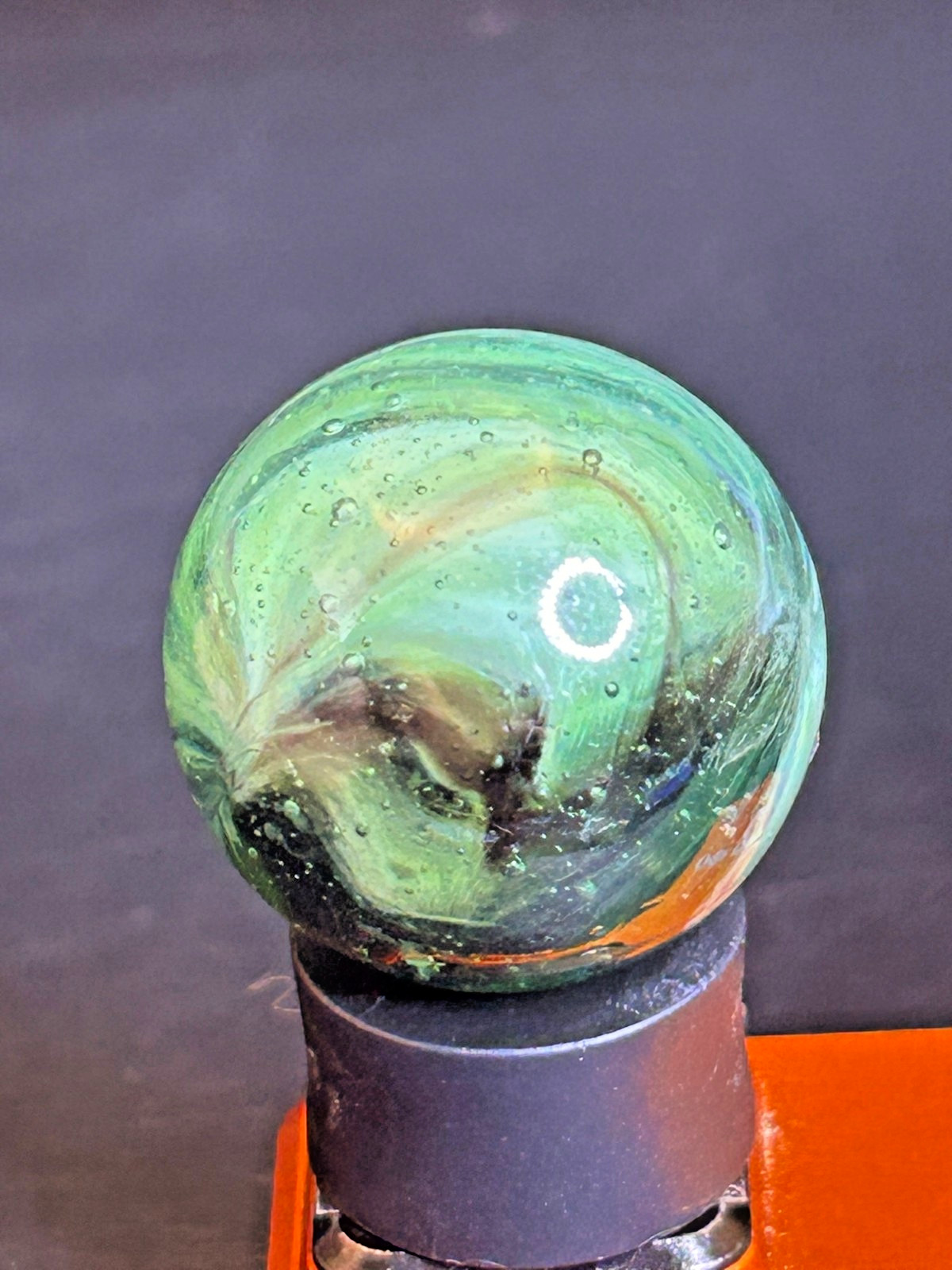 European Butterfly Sparkler Marble | Clear Base w/ Multi-Color Vanes | .96″ Shoo