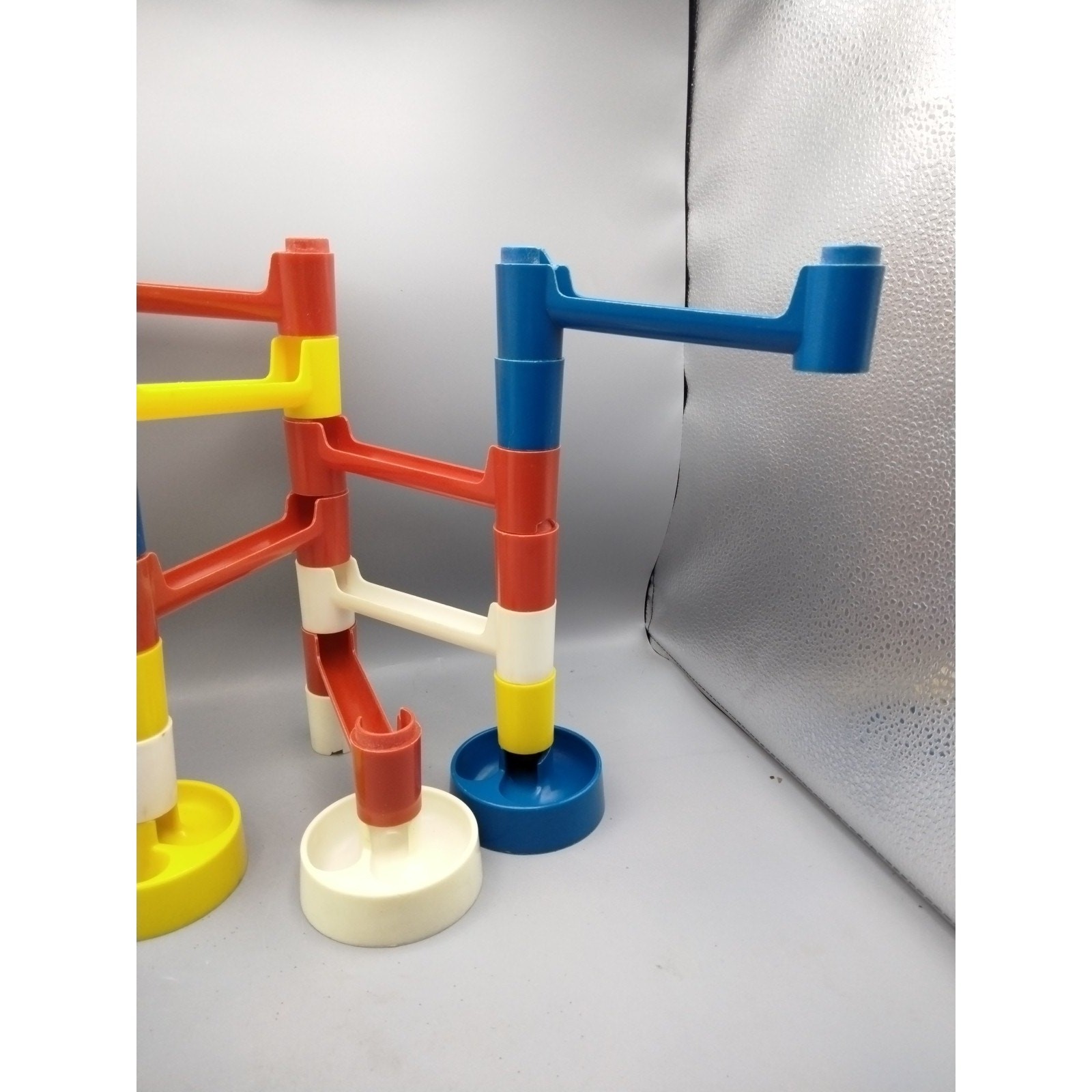Vintage Marble Works set 19 Pieces Marble Run Tower Chase with marbles