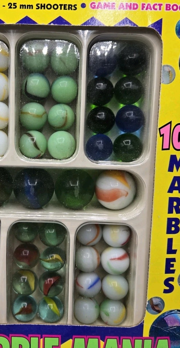 1997 Marble Mania, Imperial Toy Corporation, 106 Marbles, NIB mixed colors/sizes