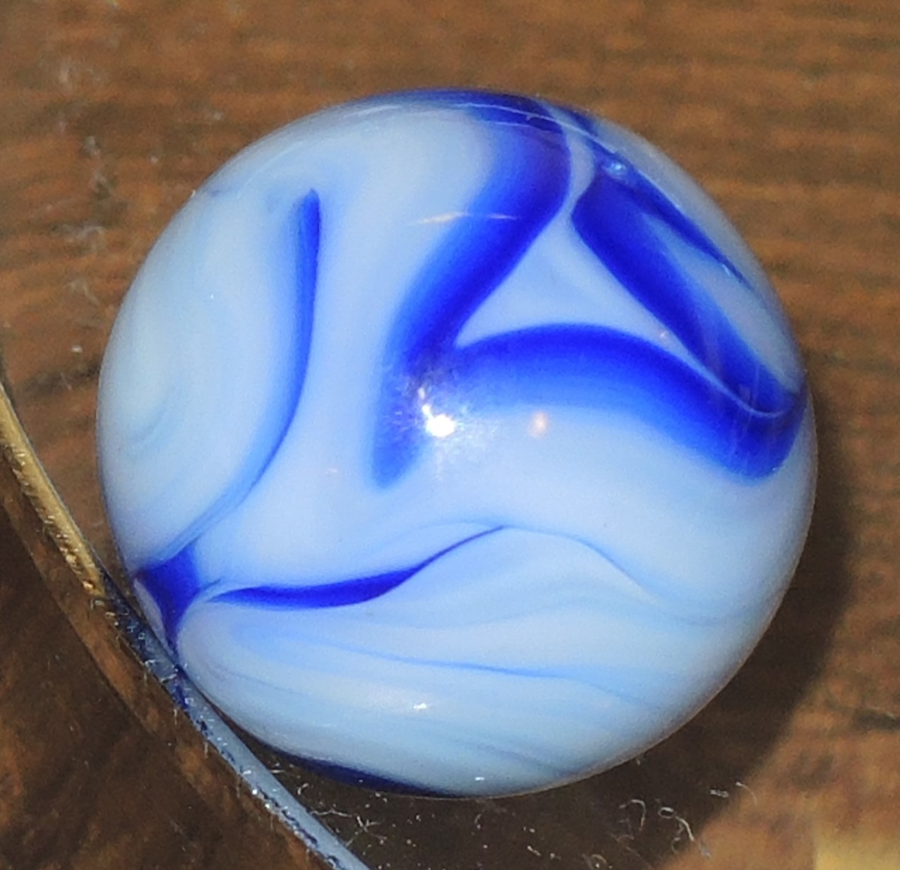 17/32” Killer Busy Ravenswood Blue Raven Flames & Swirls Marble