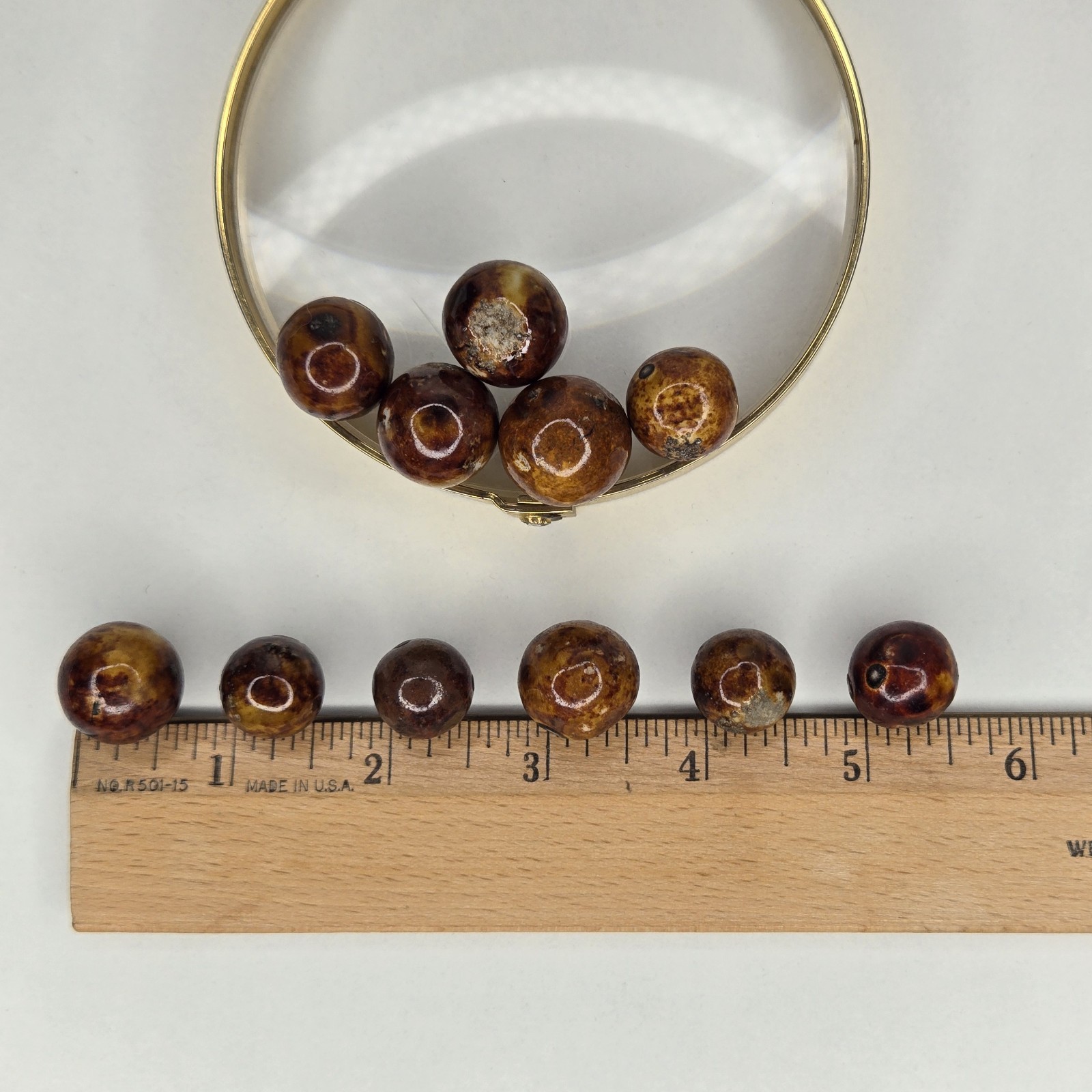 Collection Of Antique Clay Bennington Marbles Handmade 1800s-1900s Glazed (11)
