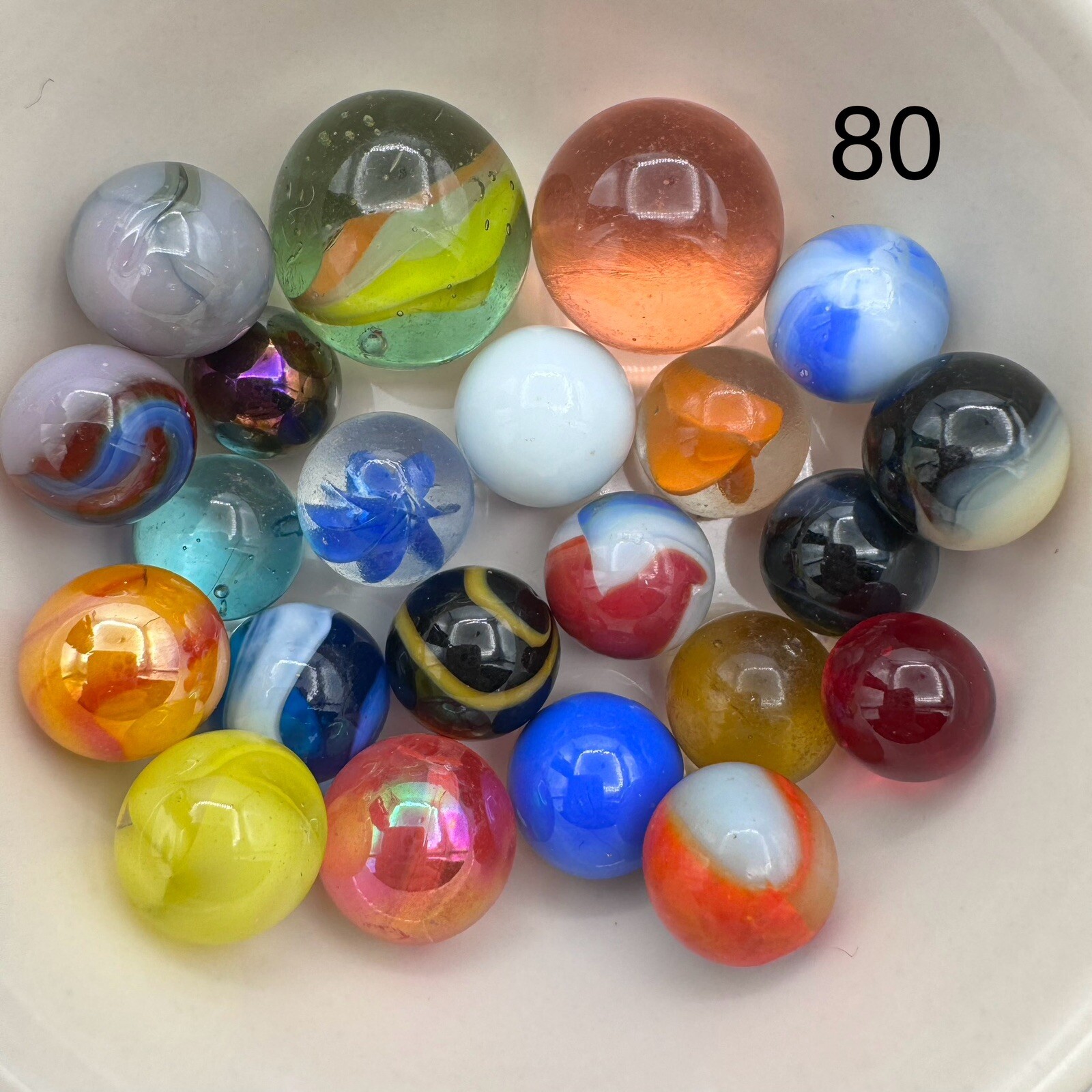 Vintage Marble Lot Of MARBLES UV Reactive Cadmium Uranium Lot #80