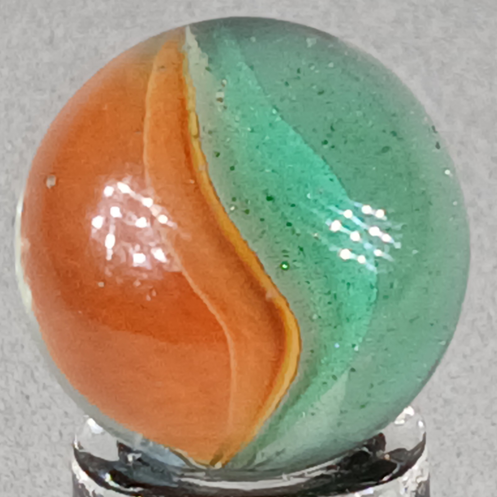 Vintage Imported Hybrid Cat’s Eye W/ Aventurine .60 Inches Near-Mint Condition