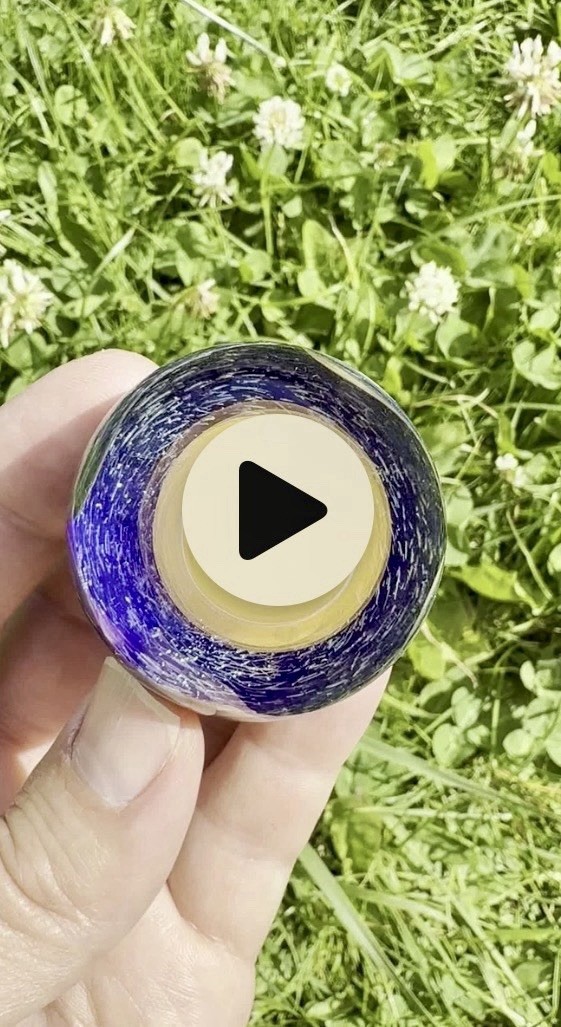 Juba Glass Handmade Marble 1.65″ Boro Lampwork Art 24K Gold and Silver Fume