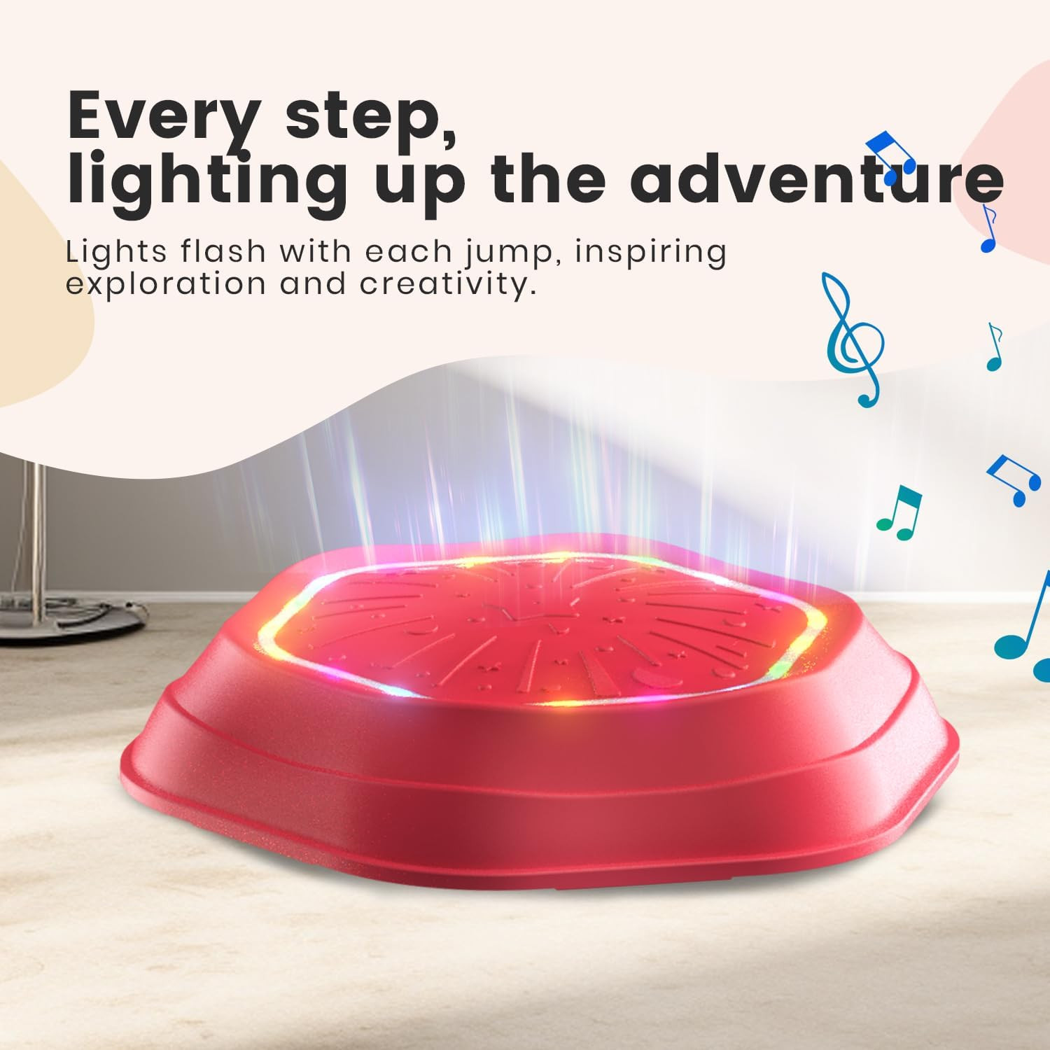 Holyton Light up Musical Stepping Stones for Kids, 5 Pack Sensory Balance Steppi