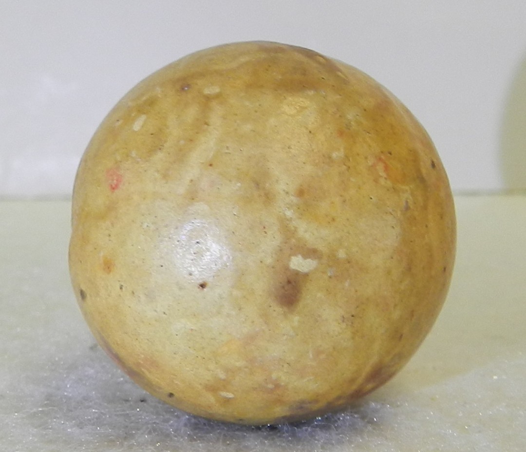 #21041m Vintage Ohio Made Rolled Commie Clay Shooter Marble 1.05 Inches