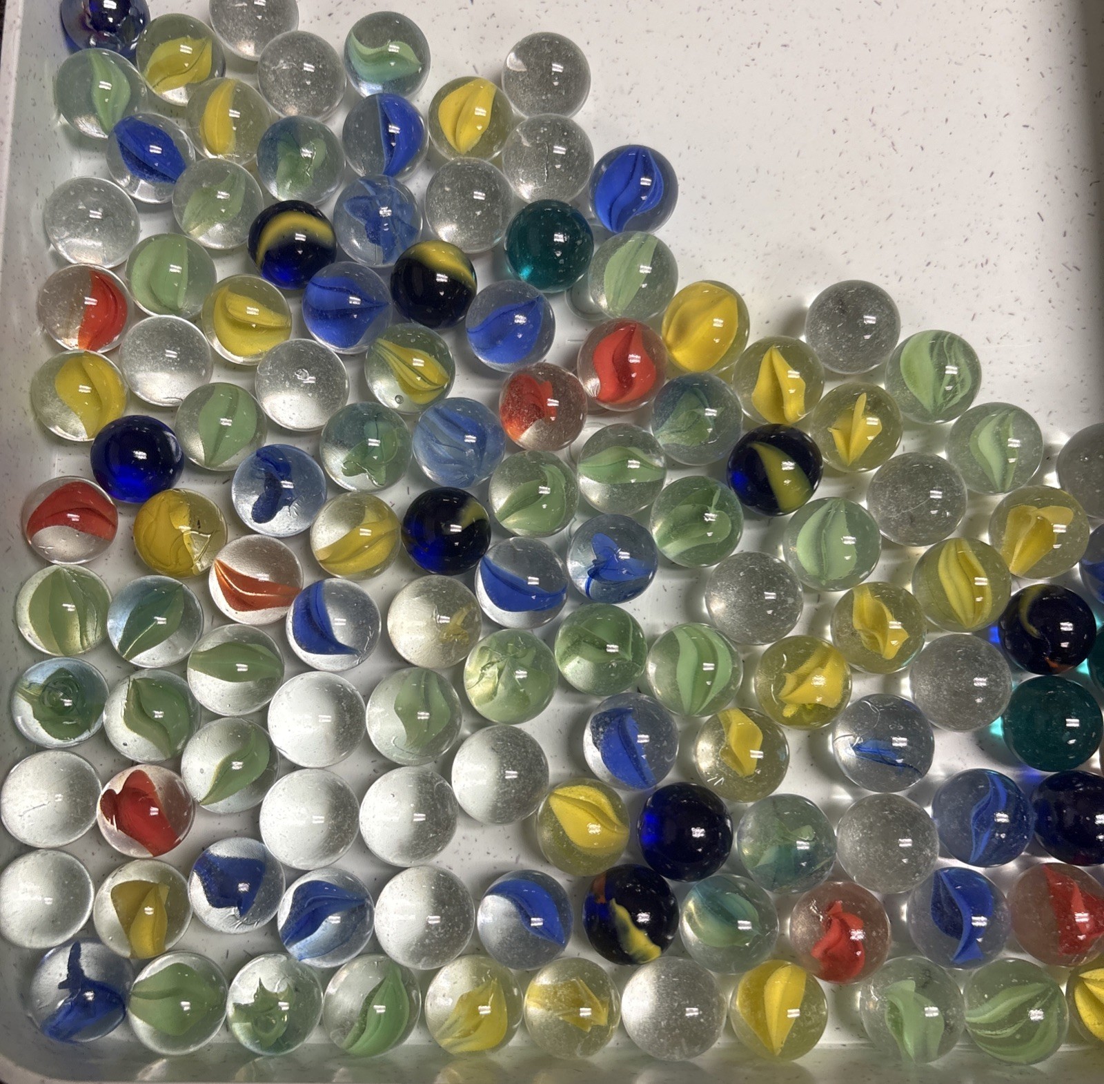 Vintage Marbles Different Sizes And Designs In Jar 120 Total Estate Lot 2A