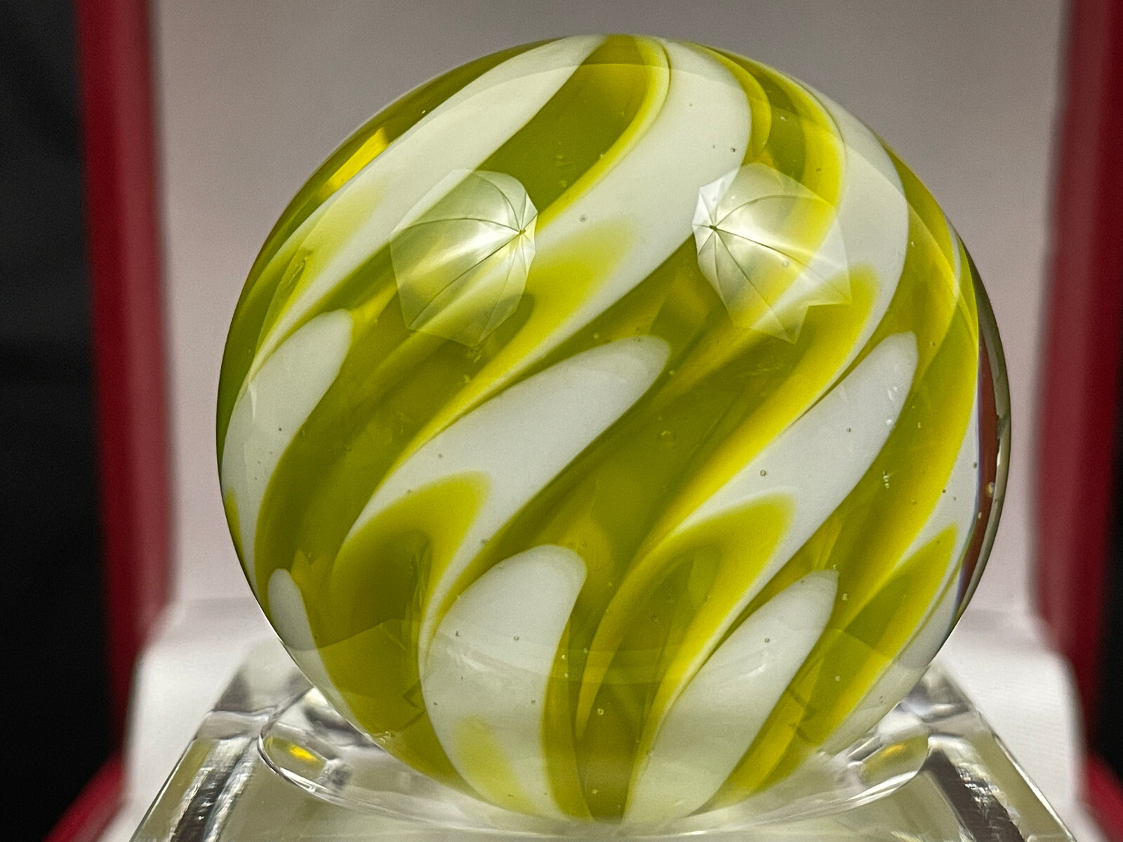 Rick Davis Glass Art Marble 1.46″ Signed #41